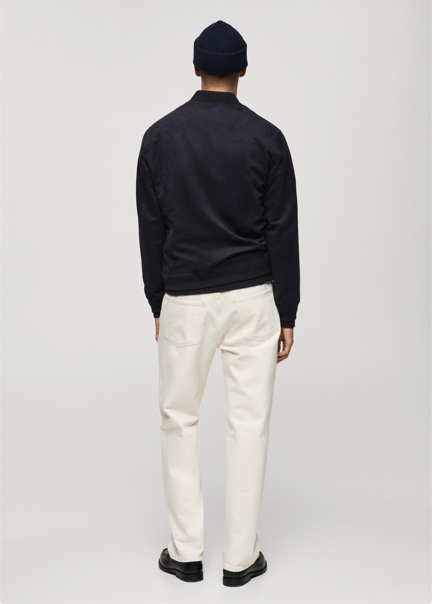 Suede-effect bomber jacket - Men | MANGO USA Product Image
