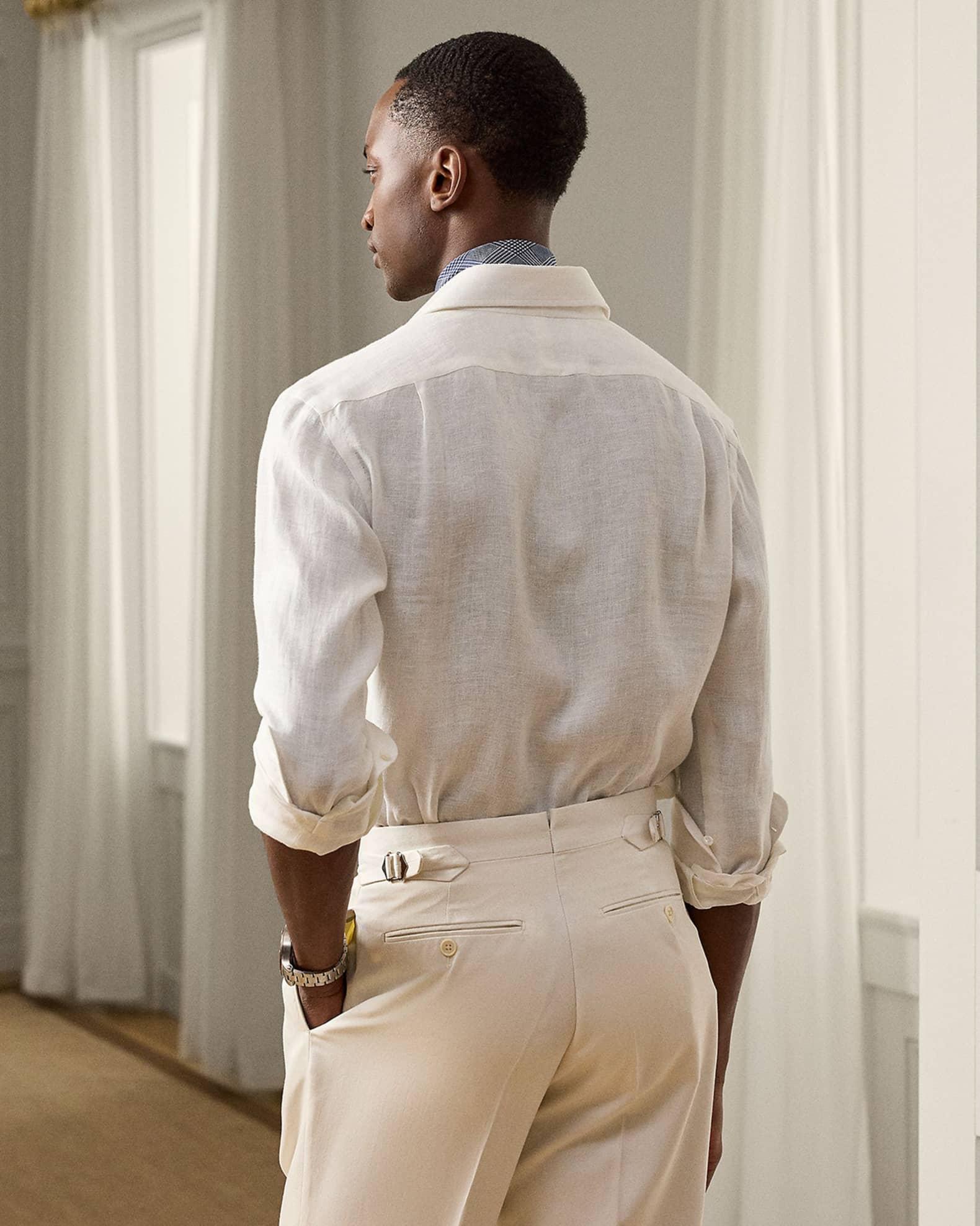 x Neiman Marcus Men's Textured Linen Sport Shirt Product Image