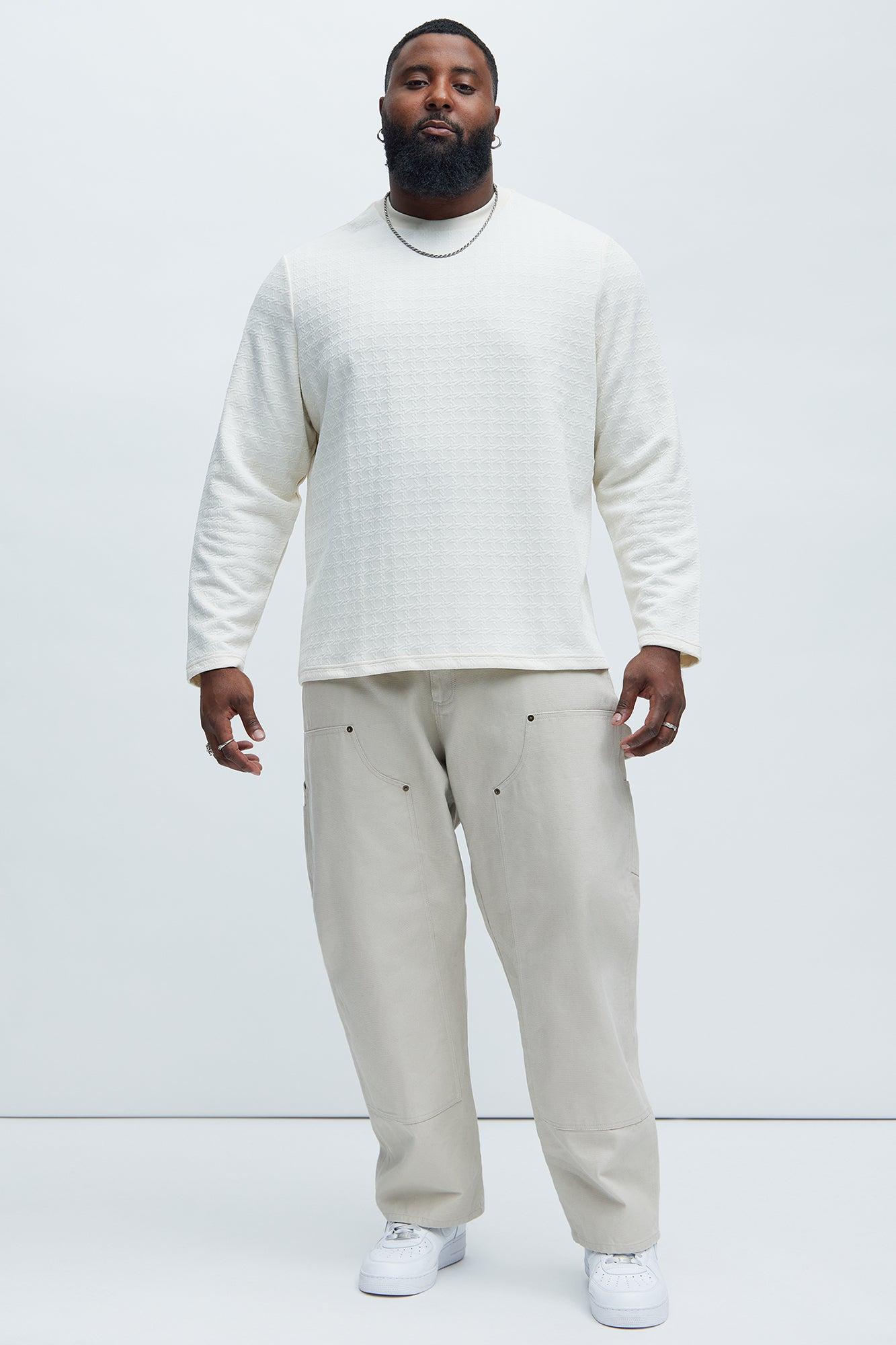 8AM Textured Long Sleeve Tee - Off White Product Image