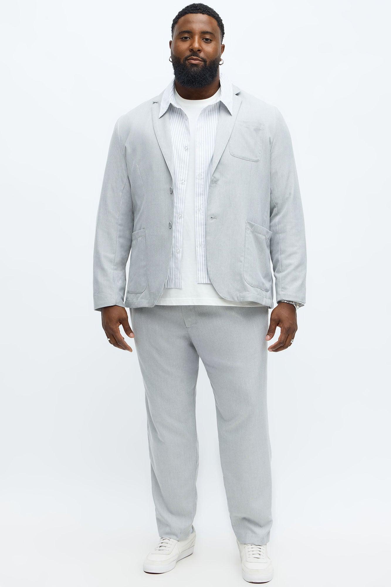 Slim Modern Stretch-Waist Everyday Trouser - Light Grey Male Product Image