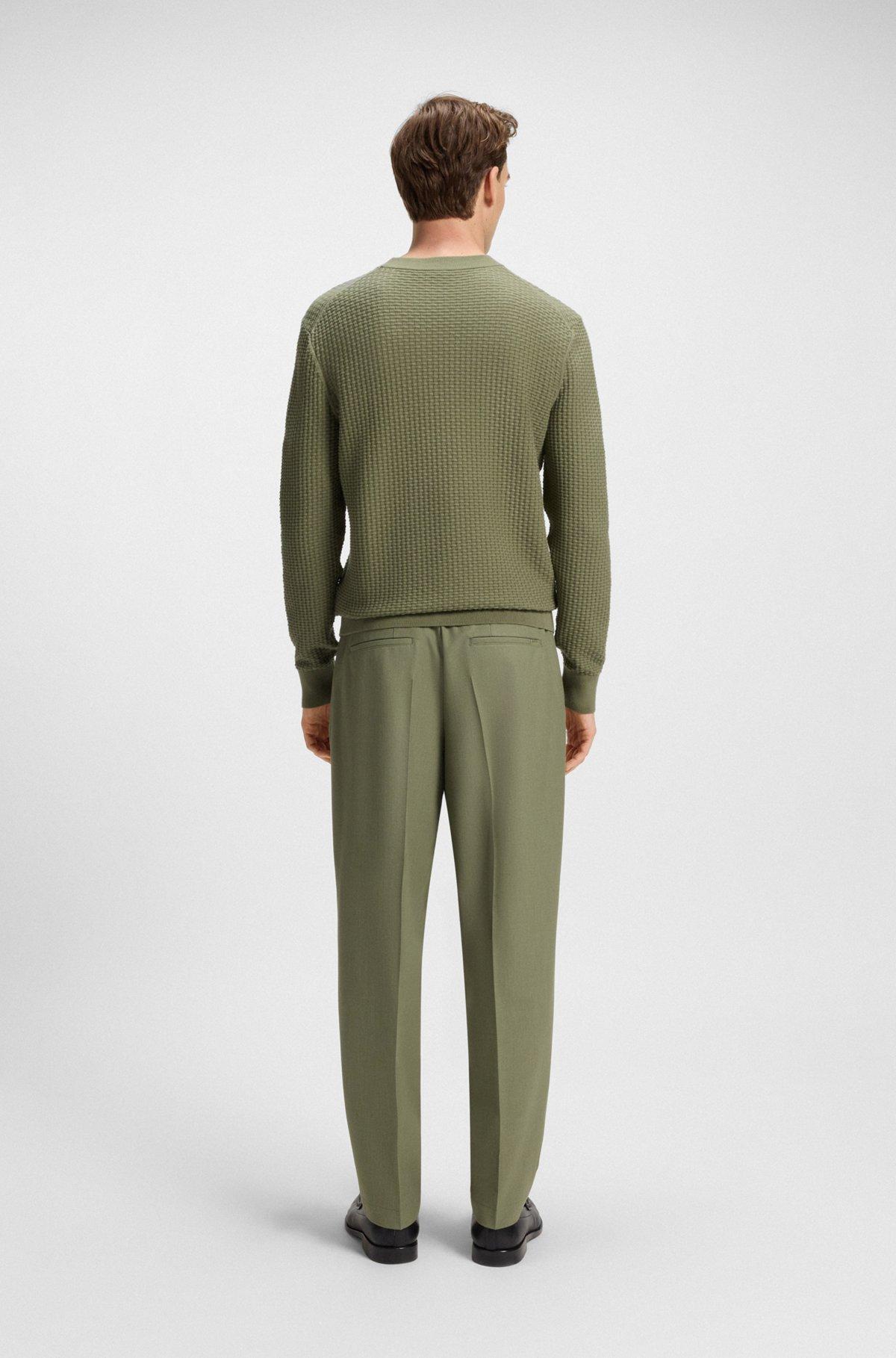 Cotton sweater with knitted structure Product Image