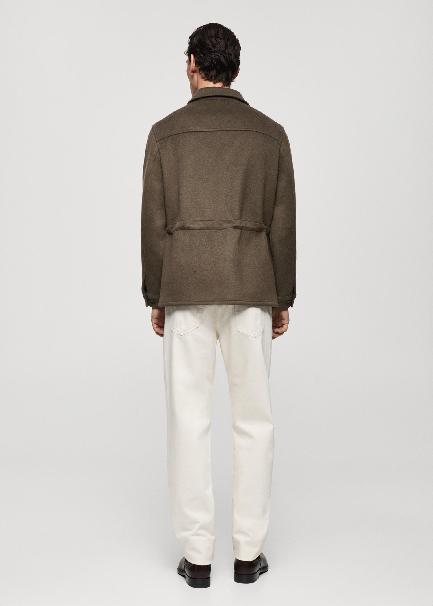 Wool-blend flannel overshirt - Men | MANGO USA Product Image