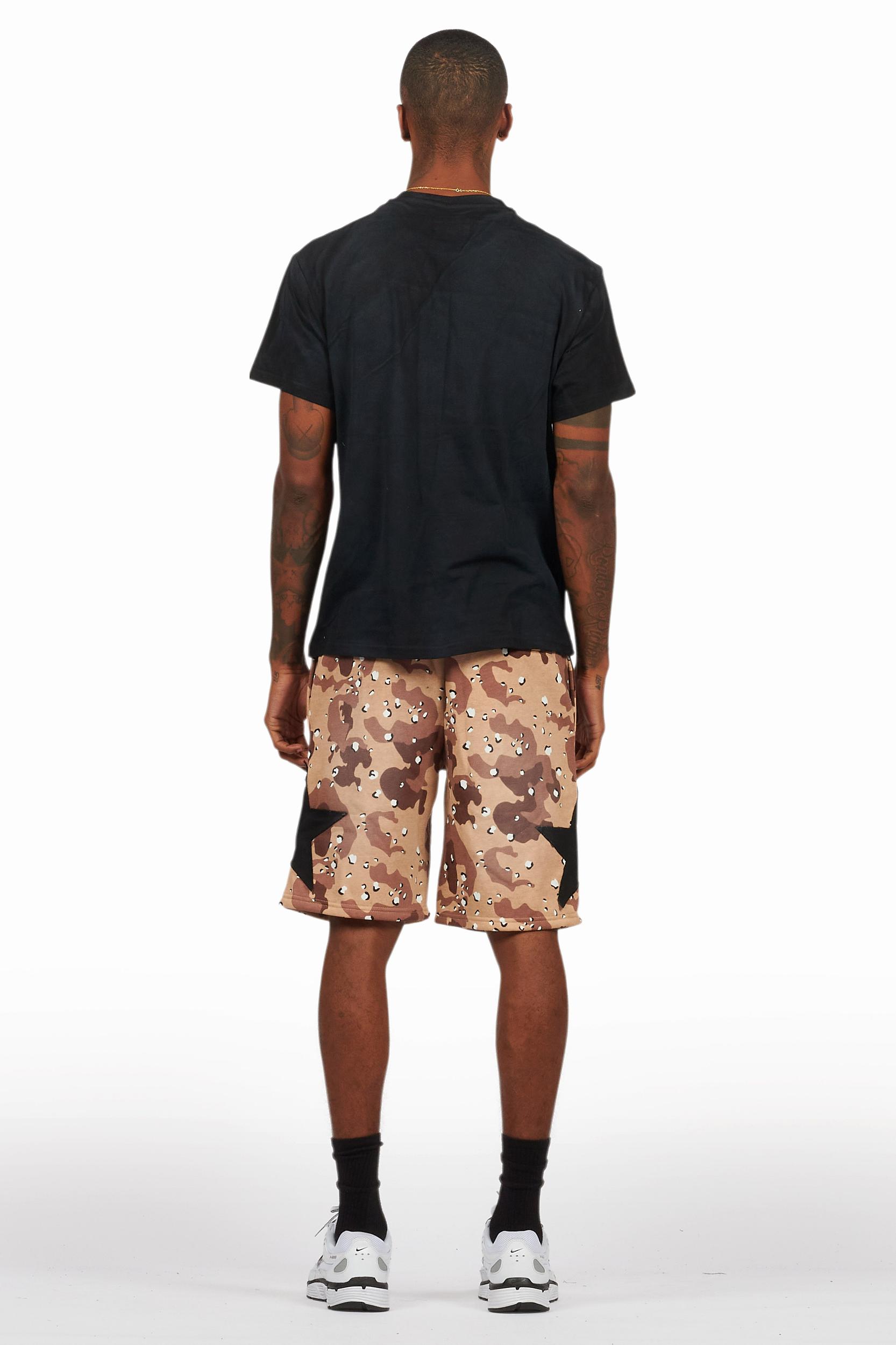 Sarge Vintage Black/Desert Camo T-Shirt/Short Set Male Product Image