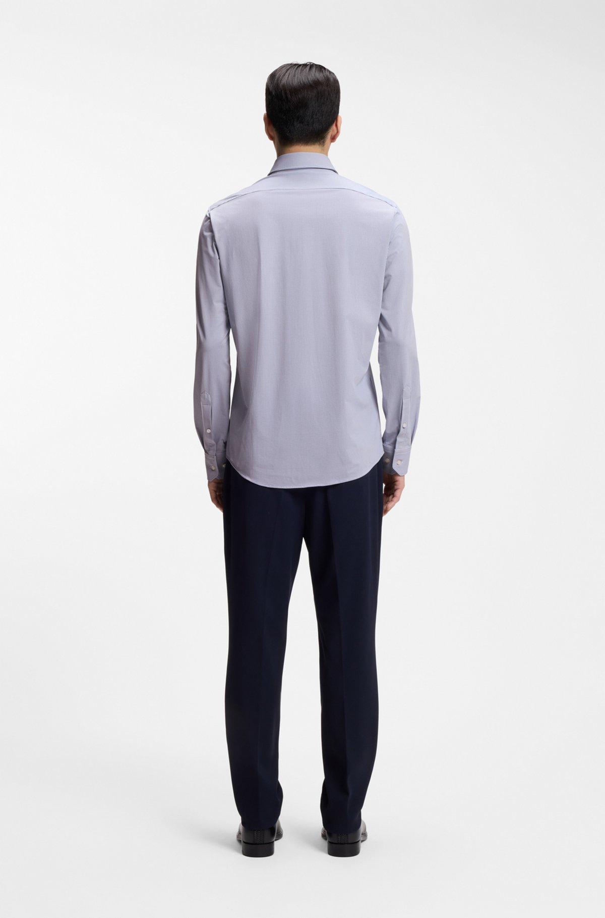 Regular-fit shirt in structured performance-stretch fabric Product Image