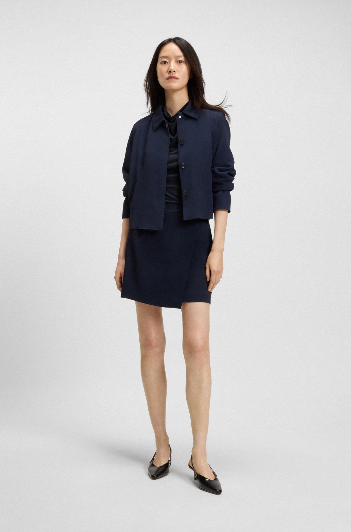 High-neck top in matte fabric Product Image