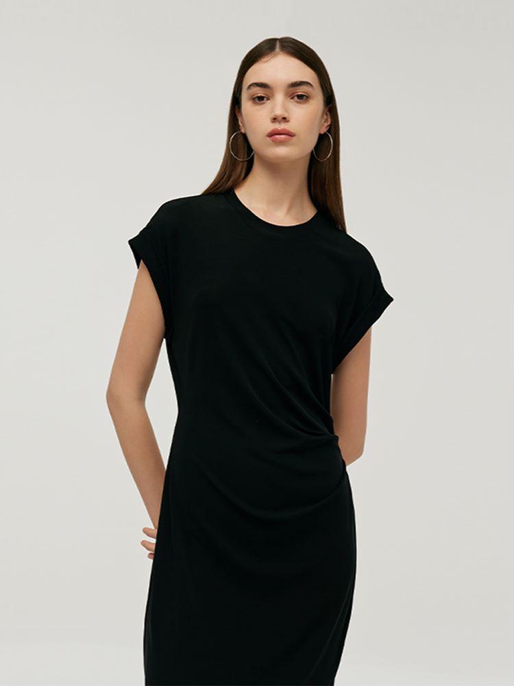Acetate Side Slit Women Midi Dress Product Image