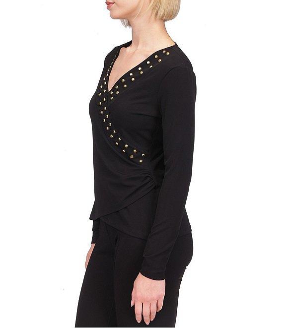 MICHAEL Michael Kors Astor Stud Faux Wrap Top Product Image