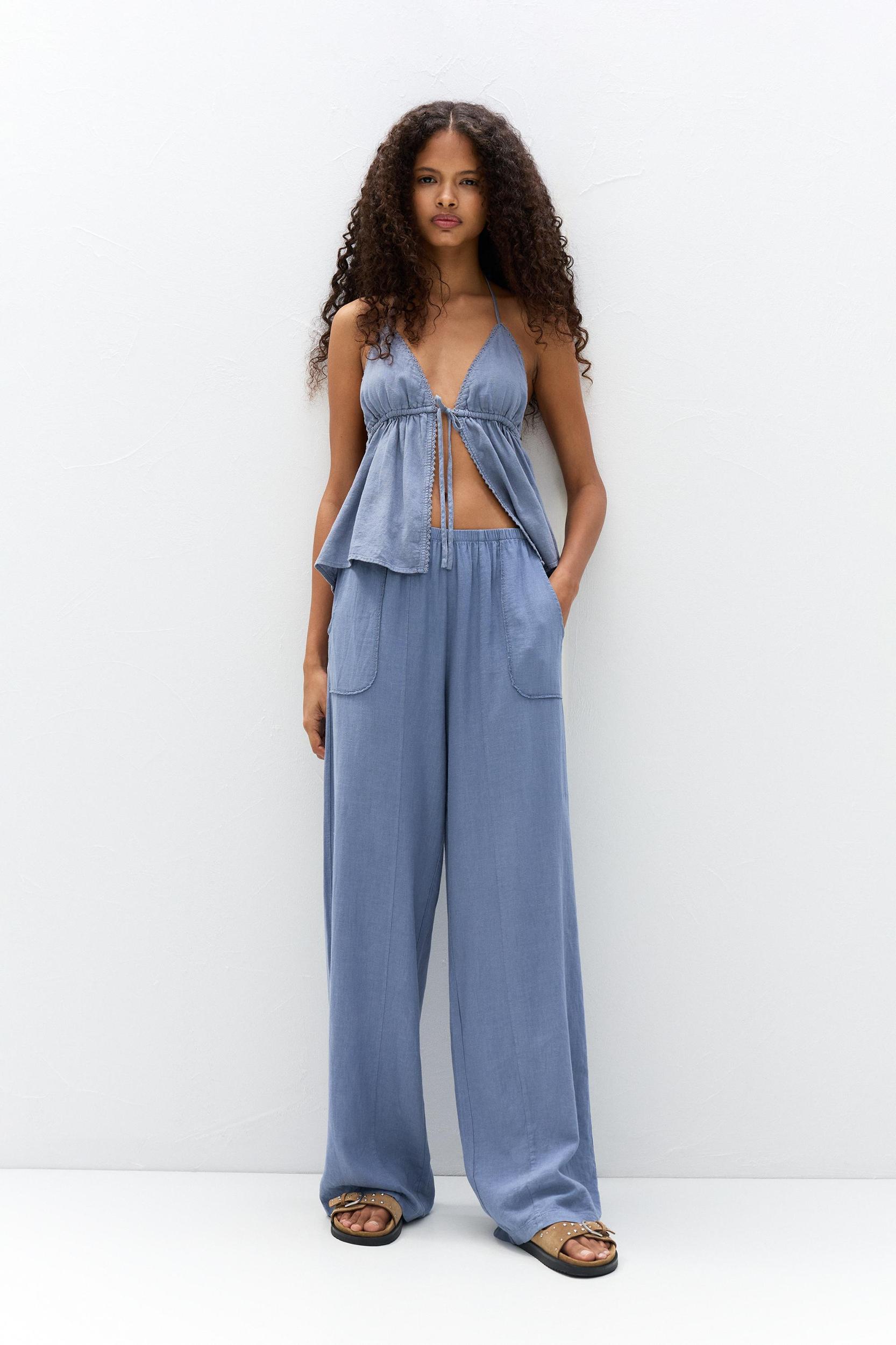 Flowy pants with linen Product Image