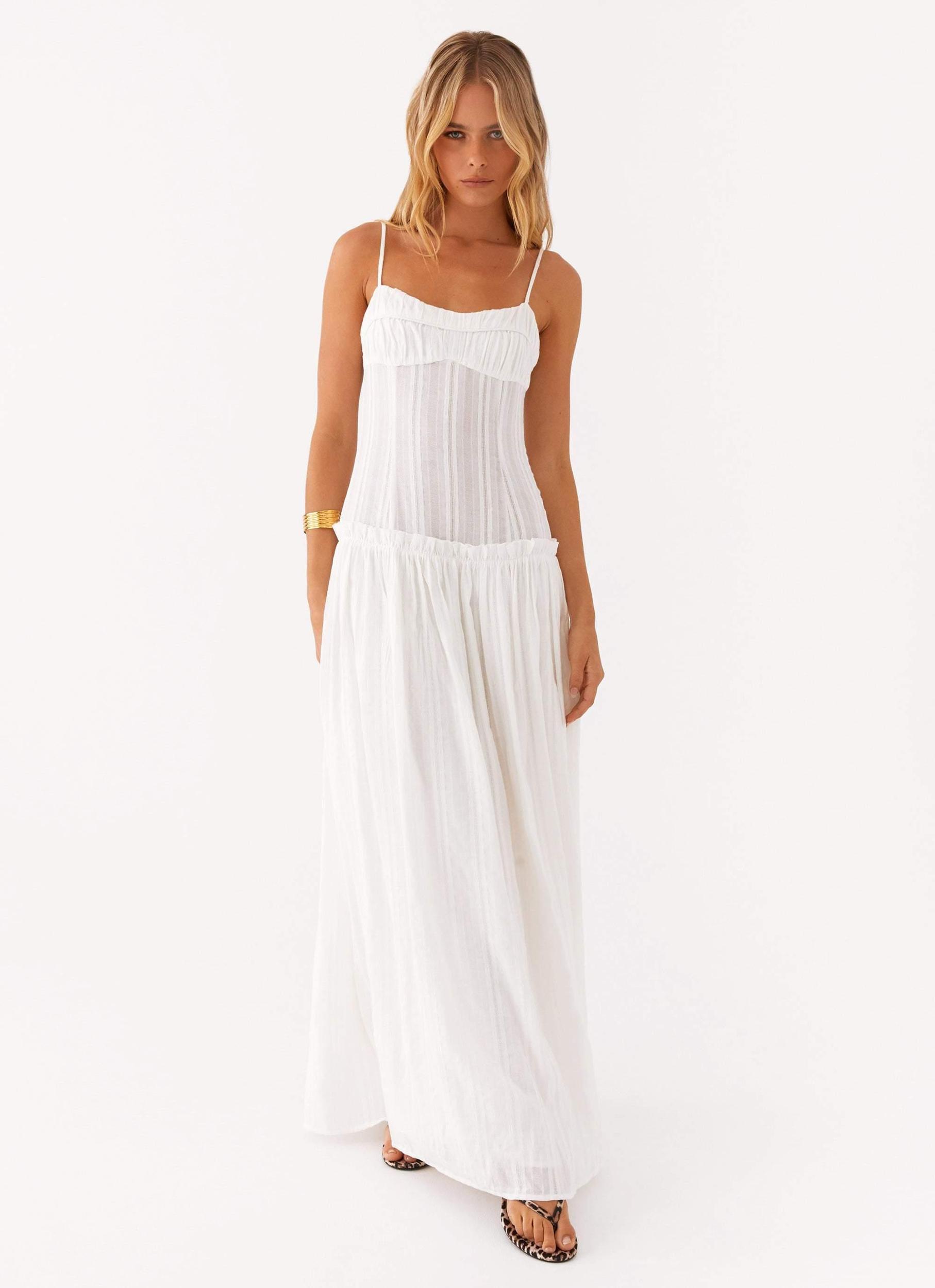 Jacinda Drop Waist Maxi Dress - Ivory Product Image