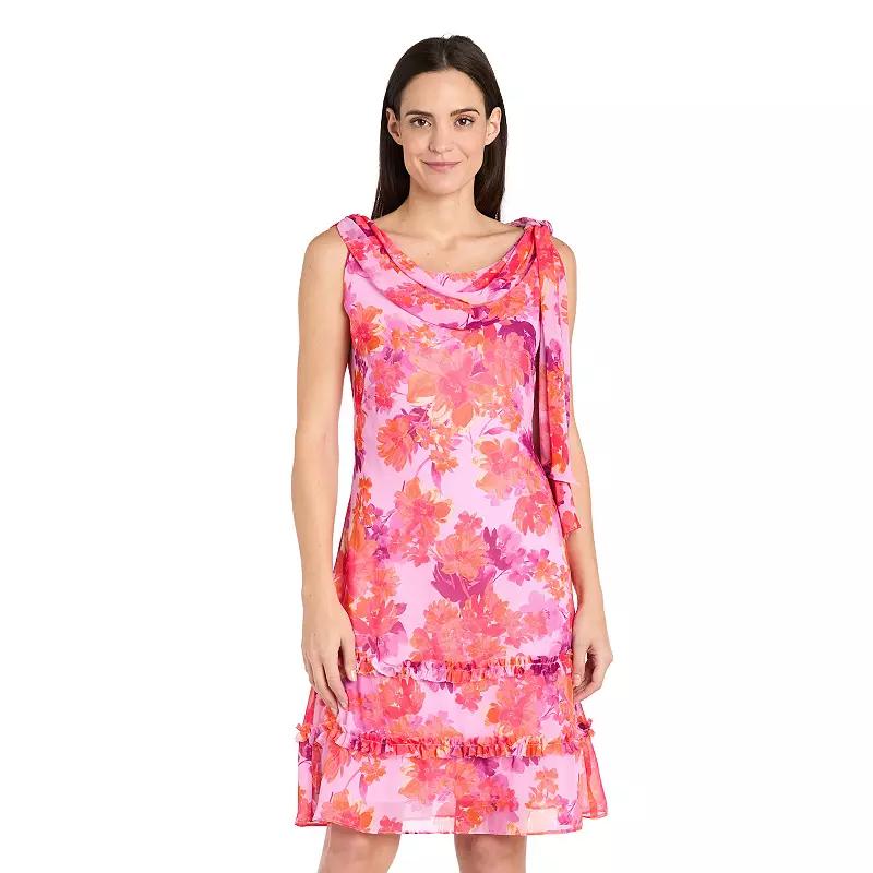 Women's R&M Richards Side Tie Ruffle Trim Detail Dress,  Product Image