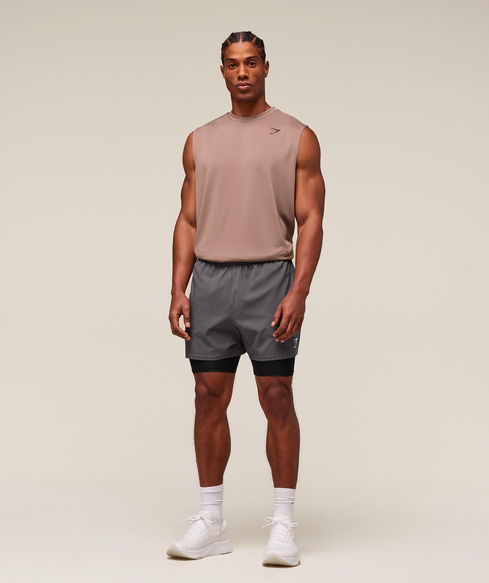 Gymshark Arrival Oversized Tank - Mocha Mauve Male Product Image