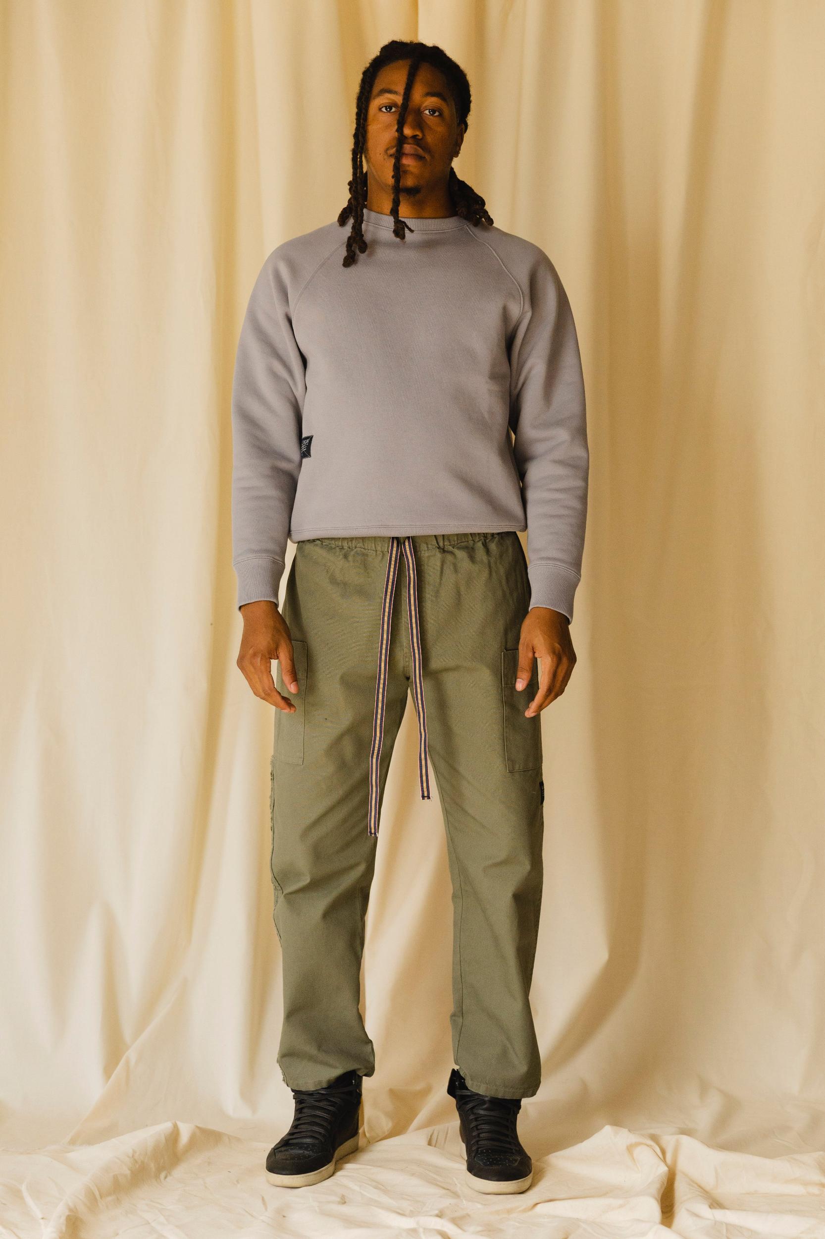 Drawstring Pant | Olive Canvas Product Image