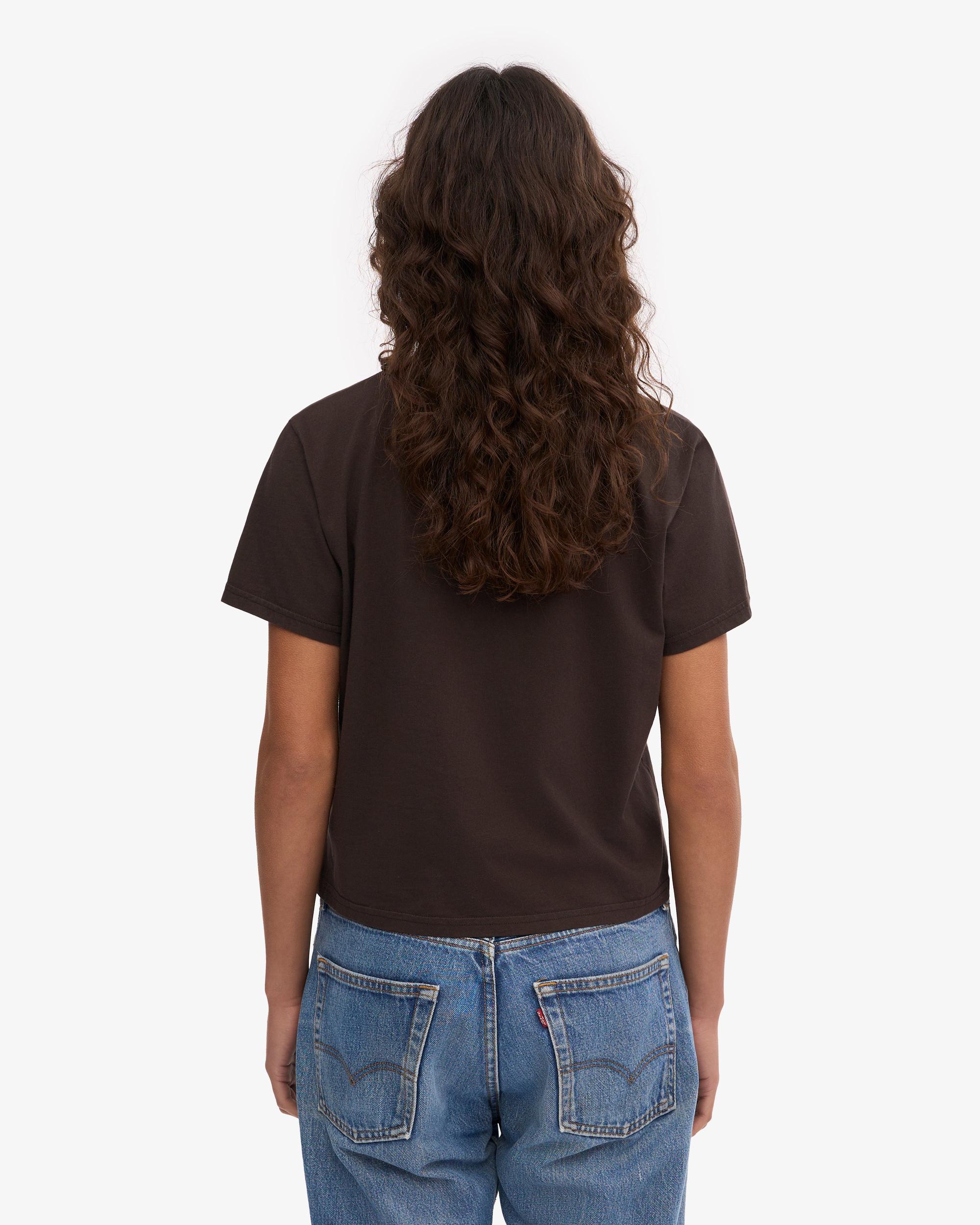 Organic Boxy Crop Tee - Petrol Blue Product Image