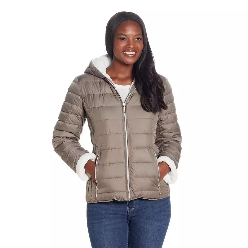 Women's Weathercast Hood Sherpa-Lined Puffer Jacket, Size: XL, Coriander Product Image