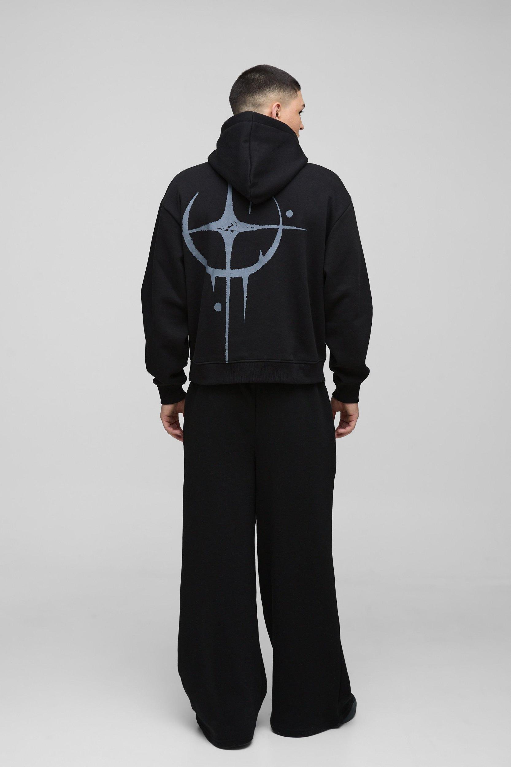 Oversized Boxy Star Homme Hoodie | boohooMAN USA Product Image