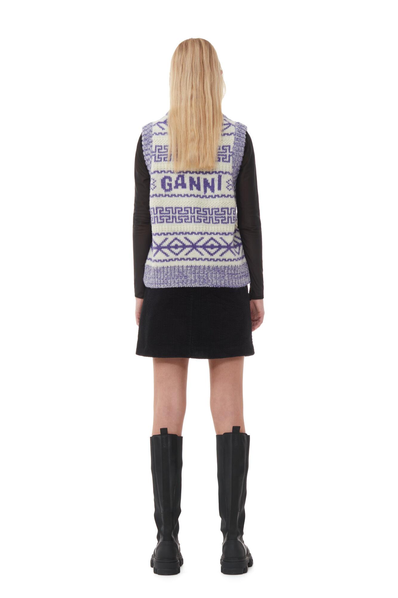 Purple Lambswool O-neck Vest Product Image