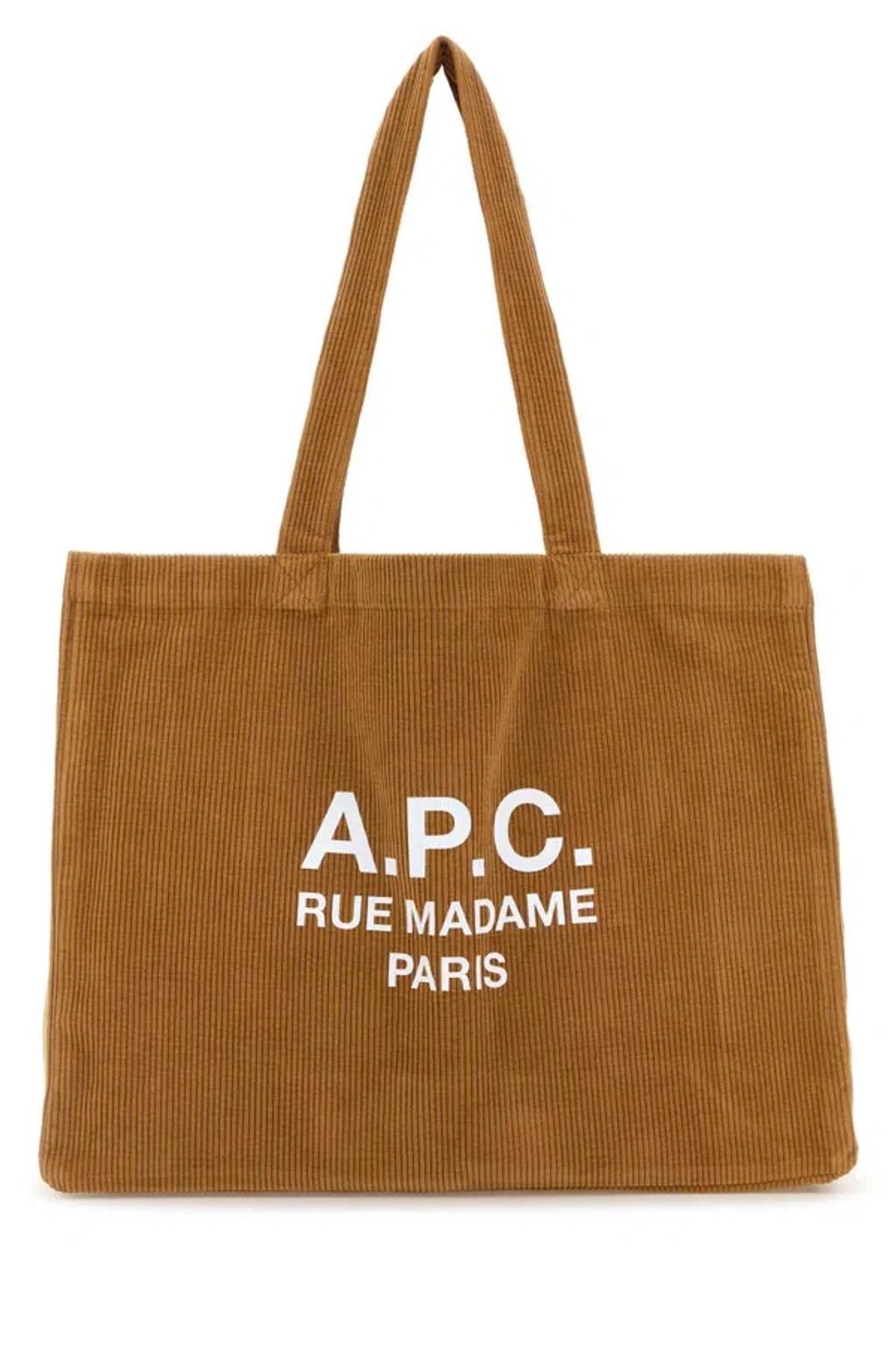 APC Corduroy Diane Shopping Bag With Dual Handles In Orange Product Image