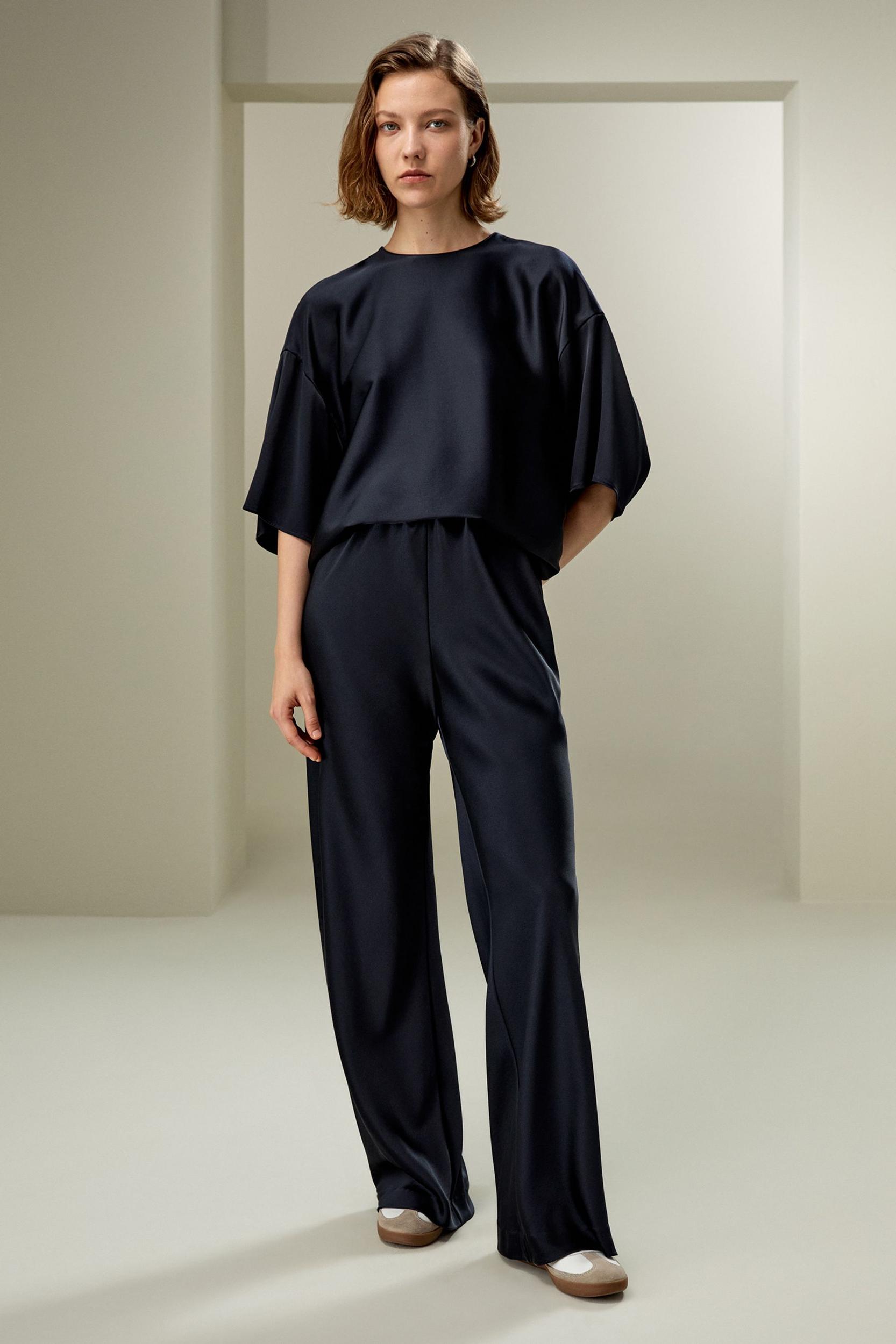 Relaxed Silk Crewneck Blouse Product Image