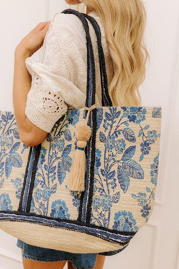 Tropical Escape Floral Jute Tote Product Image