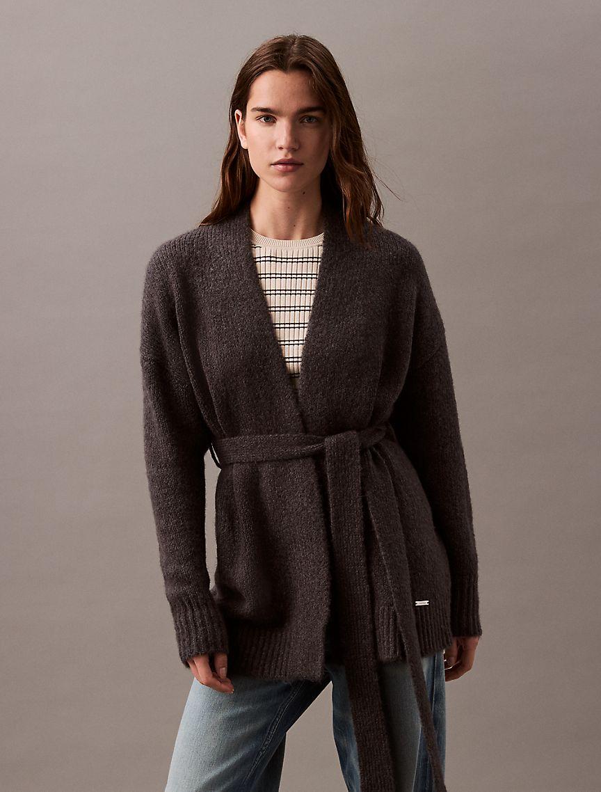 Brushed Wool Blend Cardigan Product Image