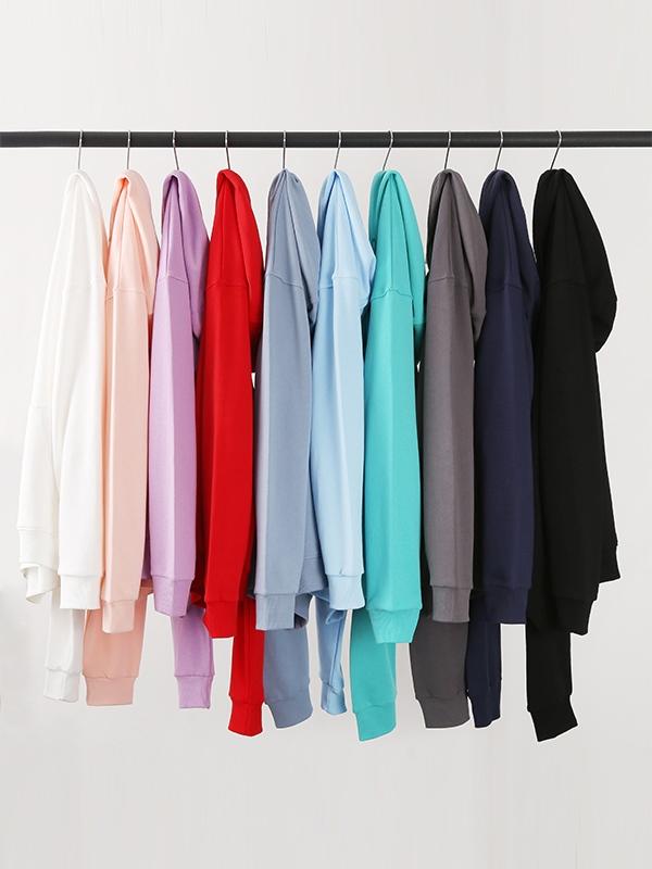 Men’s Linen Cotton Solid Color Drop Shoulder Oversized Hoodie Product Image