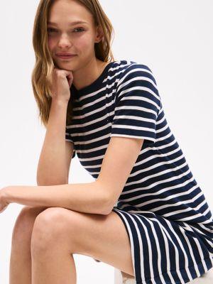 Slim Fit Stripe Short-Sleeve Dress Product Image