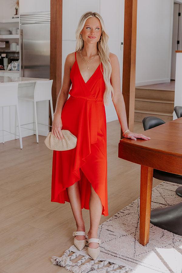 Cocktails First Midi Dress in Red Product Image