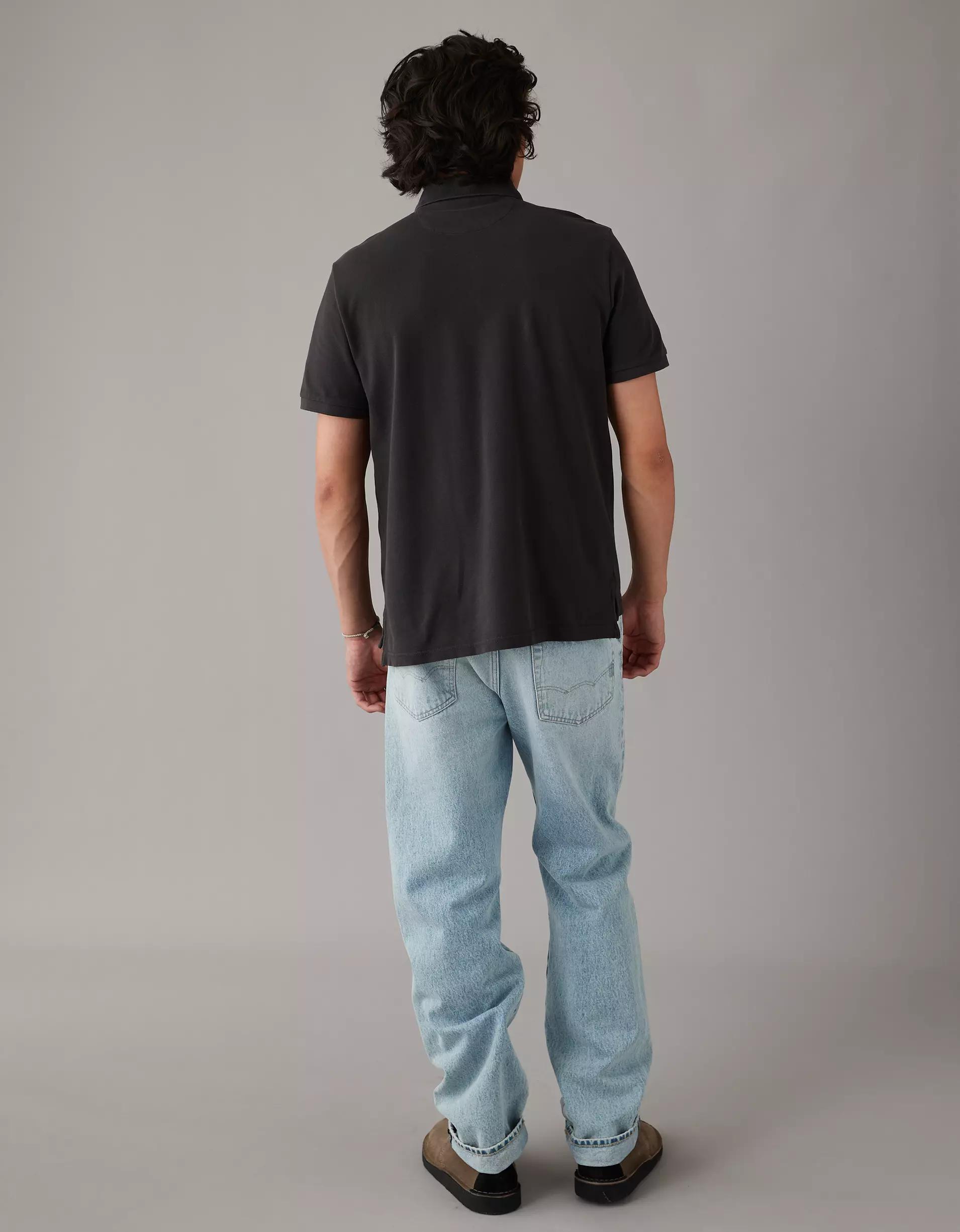 AE Lived-In Pique Polo Shirt Product Image