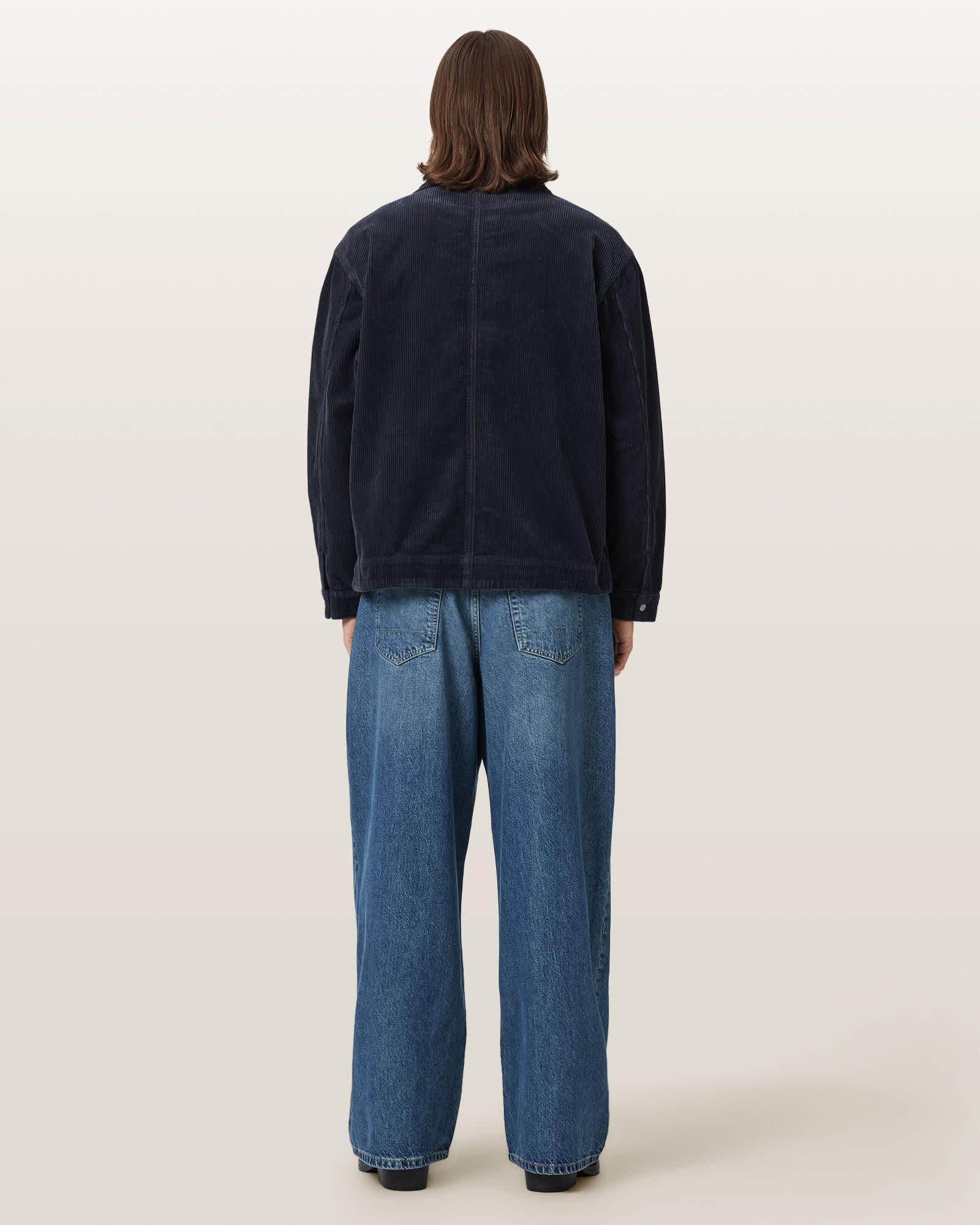 Daze Pleated Wide Leg Jeans Mid Indigo | ALLSAINTS US Product Image