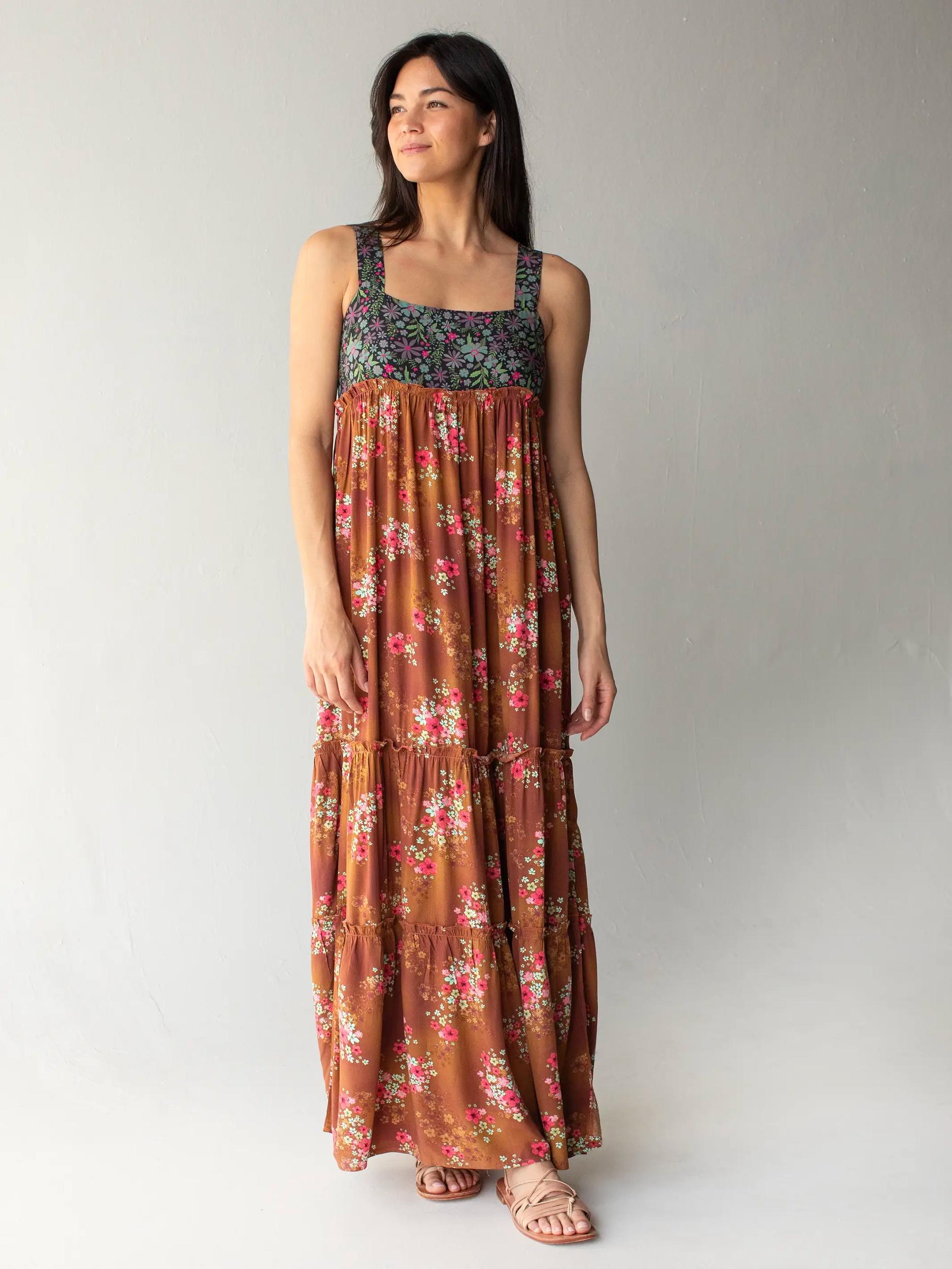 Eliza Maxi Dress - Indigo Chestnut Floral Product Image