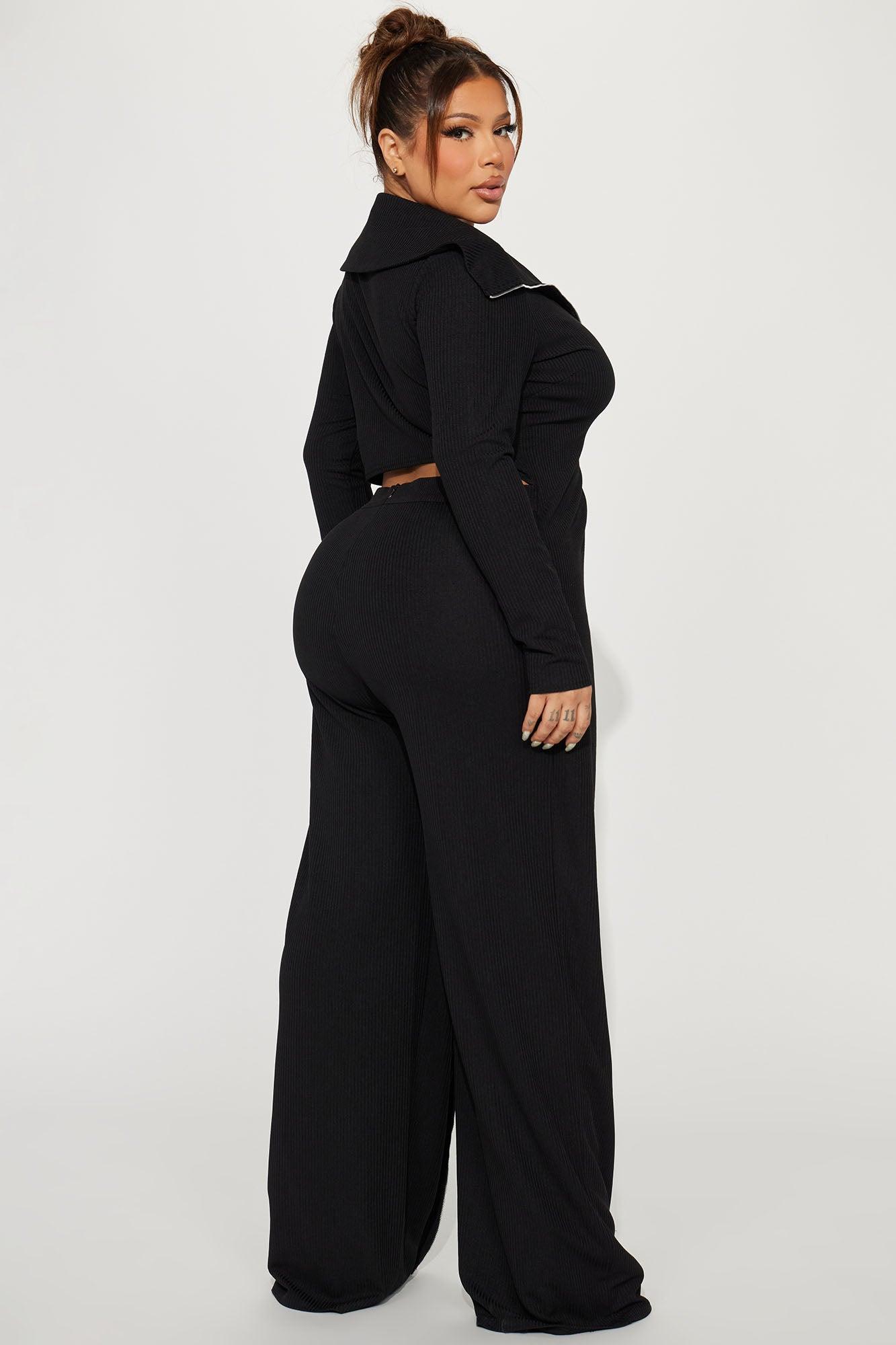 Sort Through It Ribbed Jumpsuit - Black Product Image