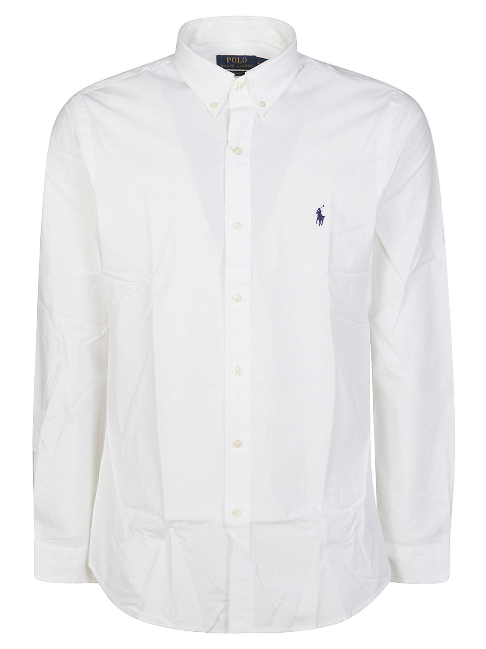 POLO RALPH LAUREN Long-sleeved Button-down Shirt With Tailored Fit In White Product Image