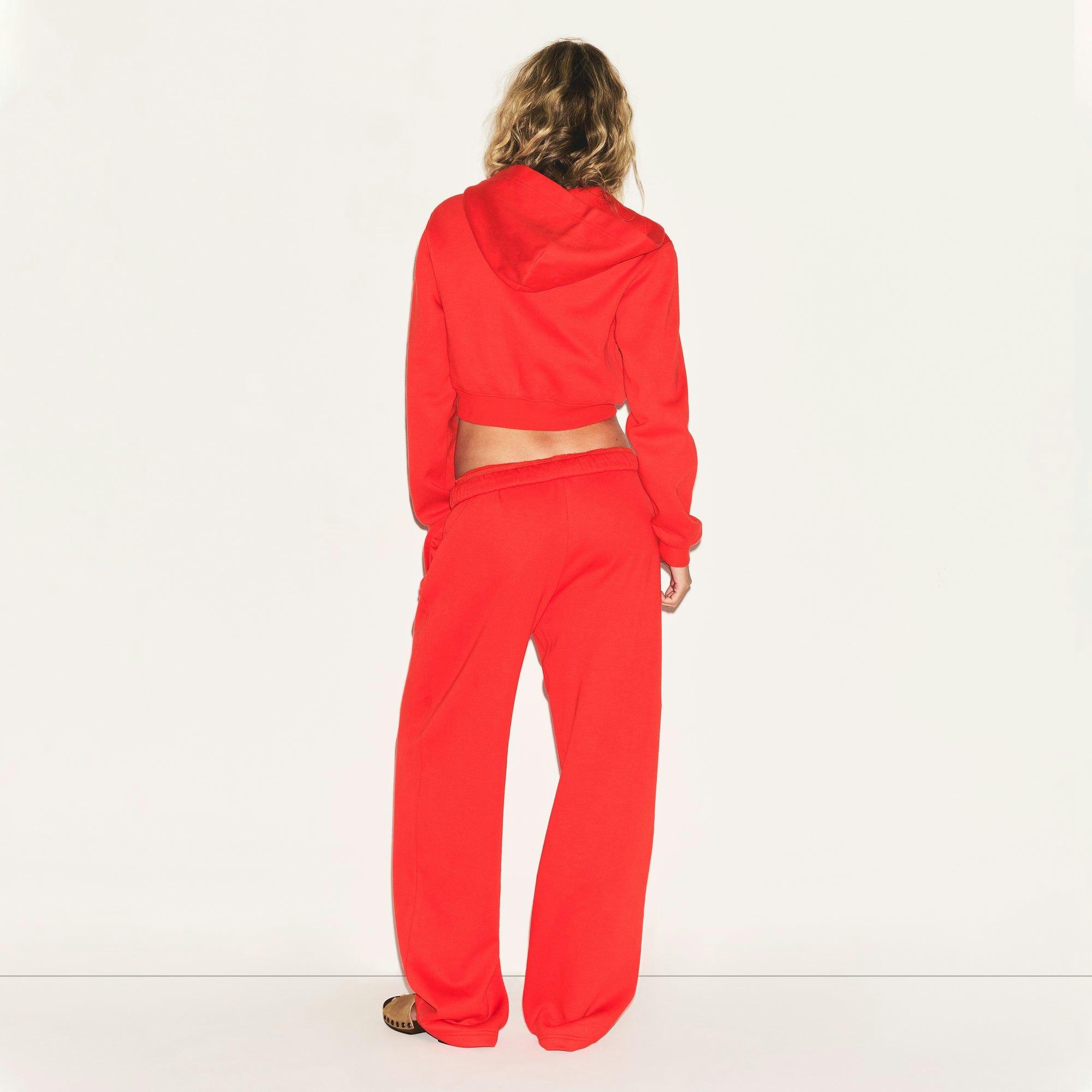 COTTON FLEECE CLASSIC STRAIGHT LEG PANT | RUBY Product Image