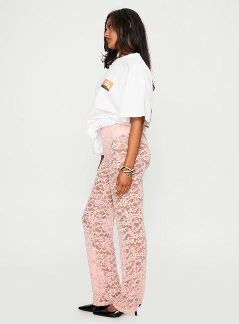 Peru Lace Pants Pink Product Image