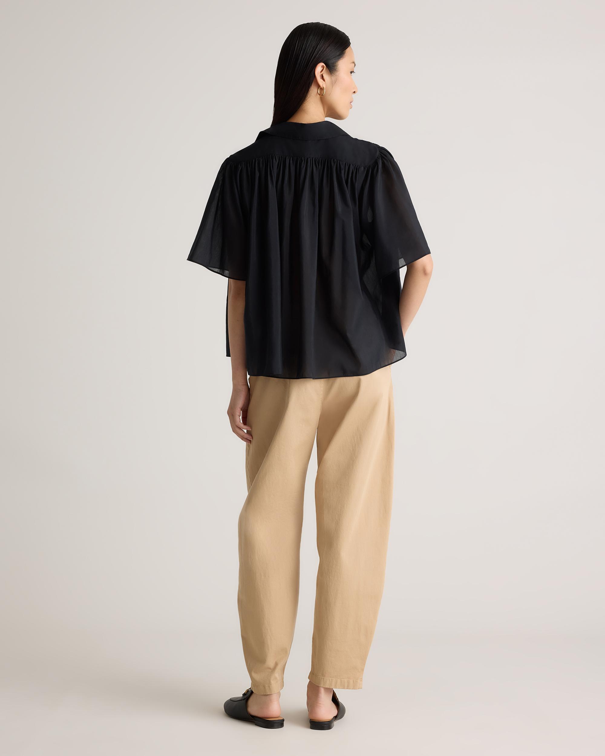 Quince | Women's Cotton-Silk Voile Short Sleeve Blouse Product Image