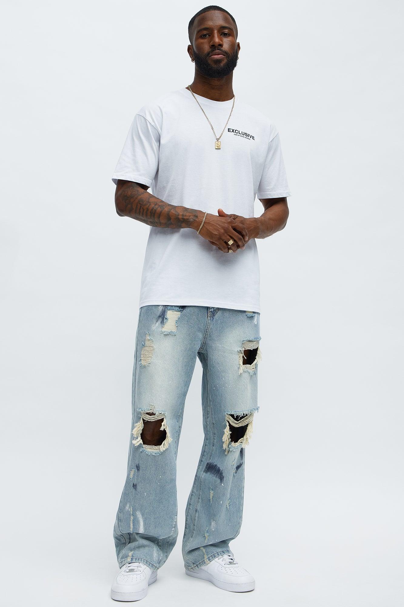 Exclusive Fear Of Being Average Short Sleeve Tee - White Male Product Image