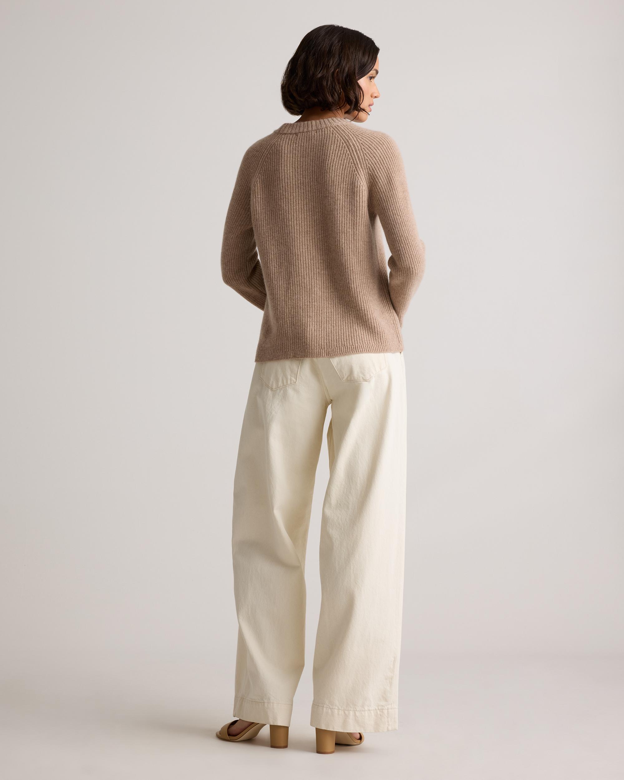 Quince | Women's Mongolian Cashmere Fisherman Crewneck knit Sweater Product Image