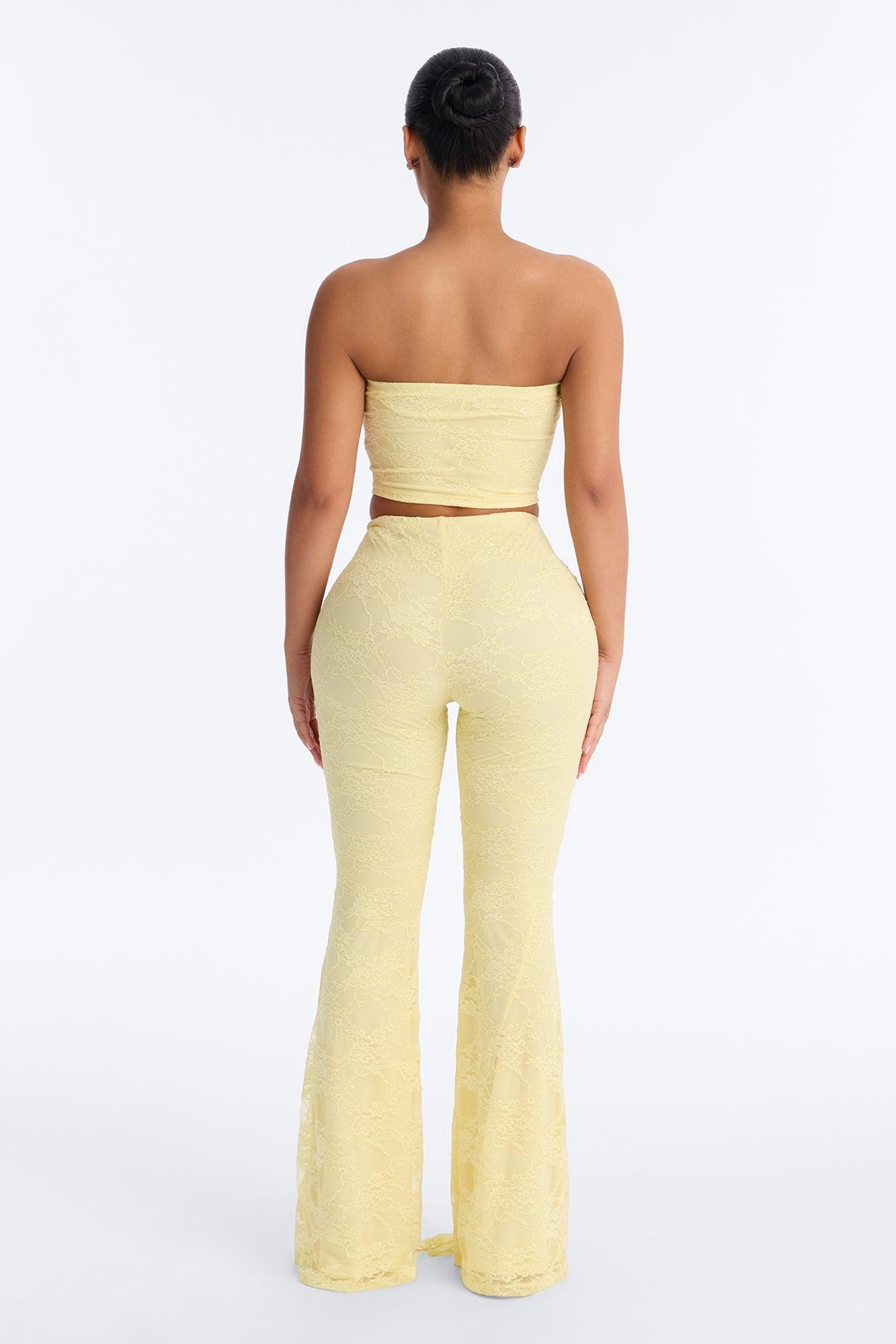 Rosetta Lace Pant Set - Yellow Female Product Image
