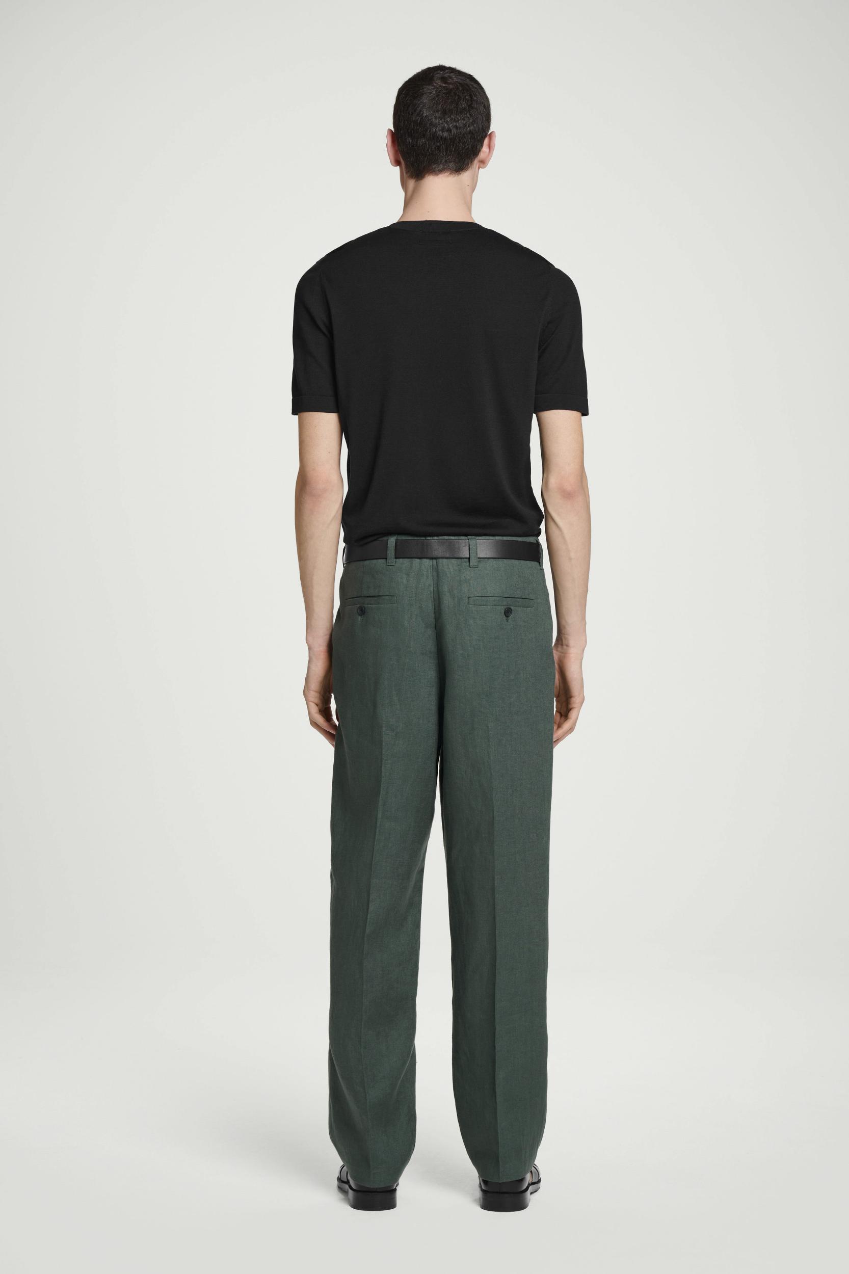 RELAXED LINEN TAPERED PANTS Product Image