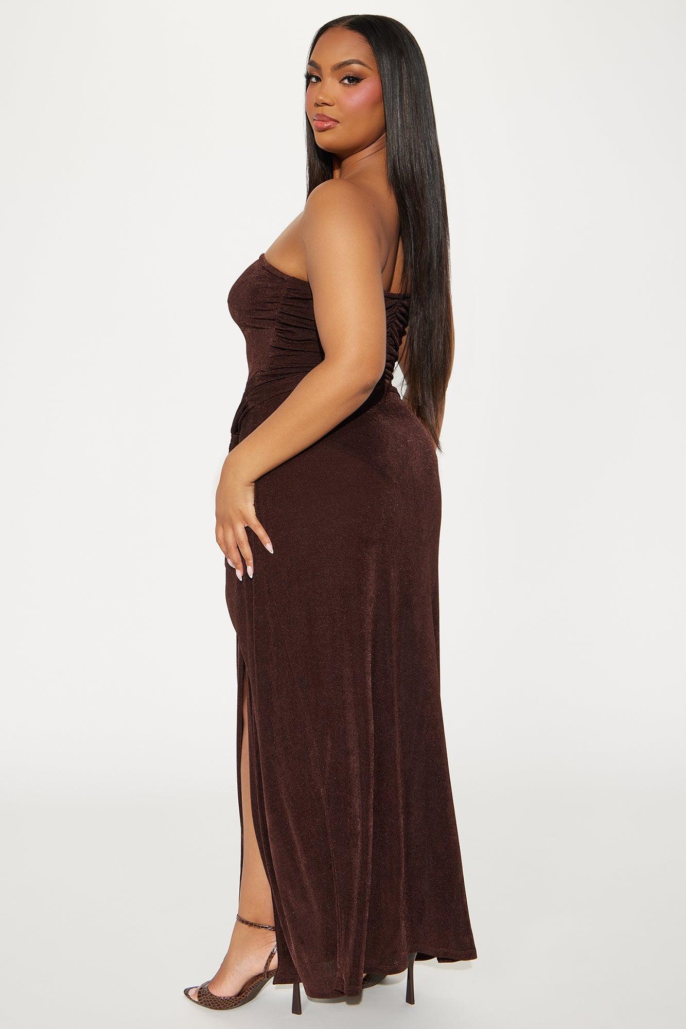 Clara Slinky Maxi Dress - Chocolate Product Image