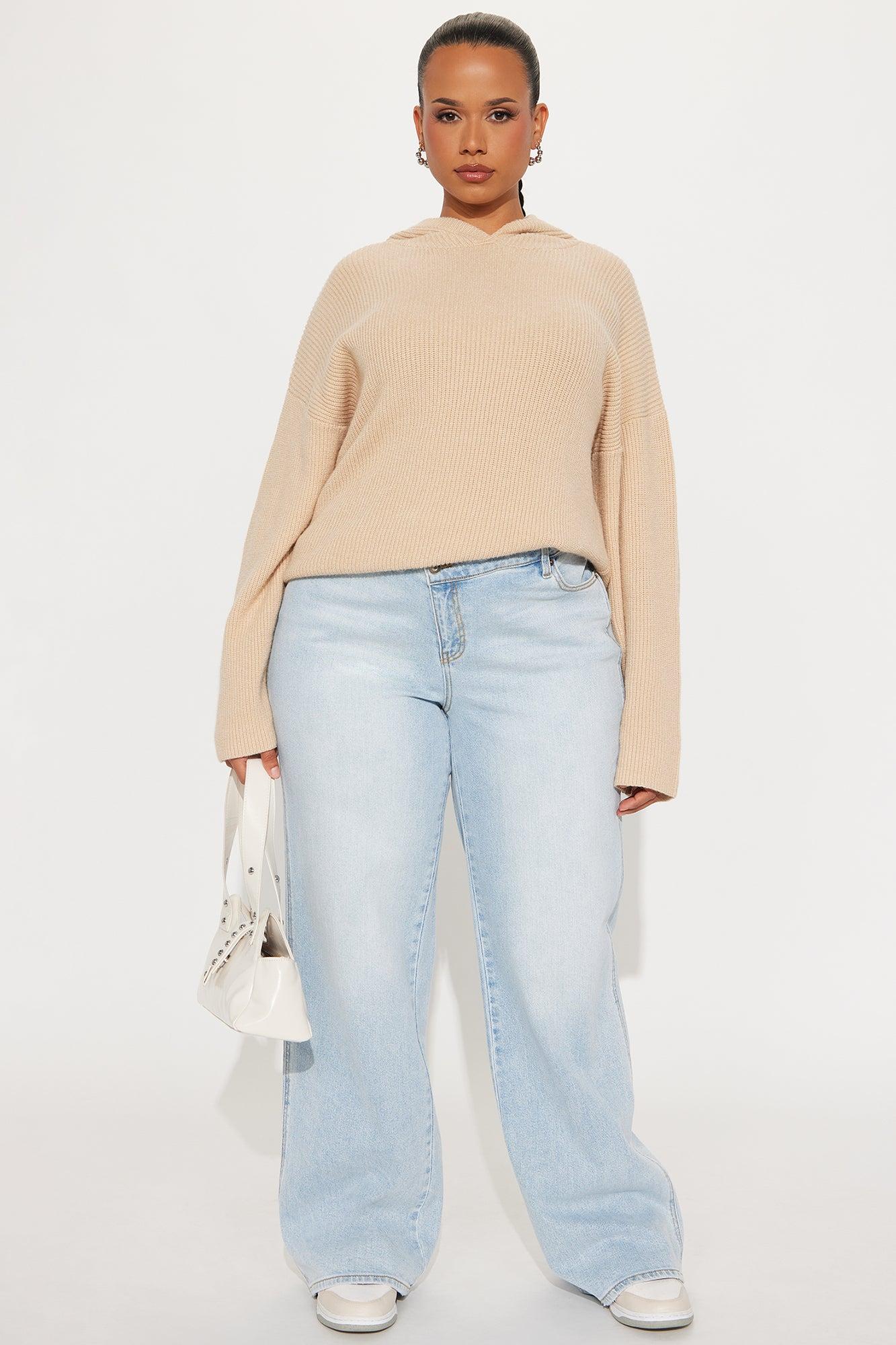 The Coziest Hooded Sweater - Beige Female Product Image