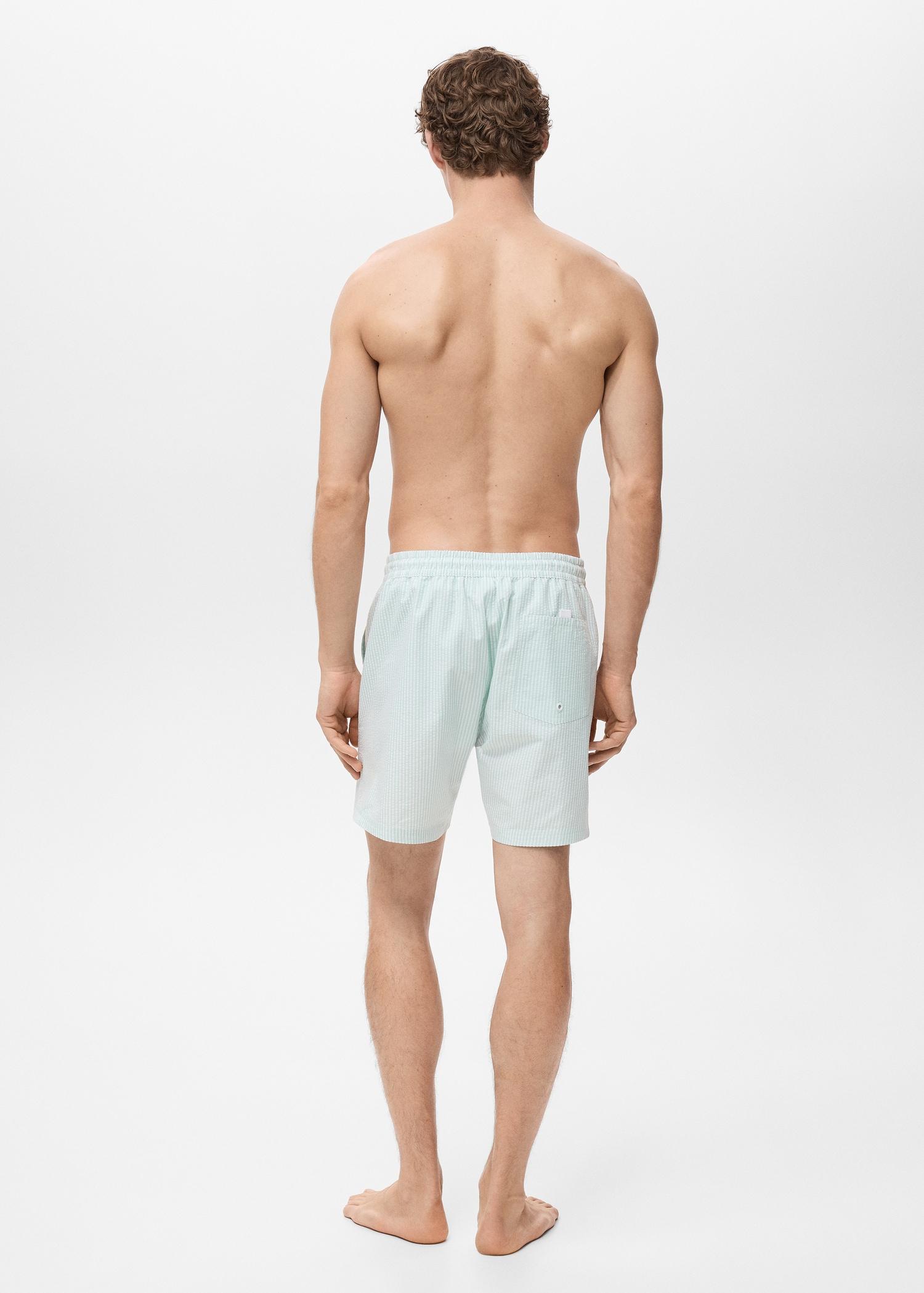 Seersucker swimming trunks - Men | MANGO USA Product Image