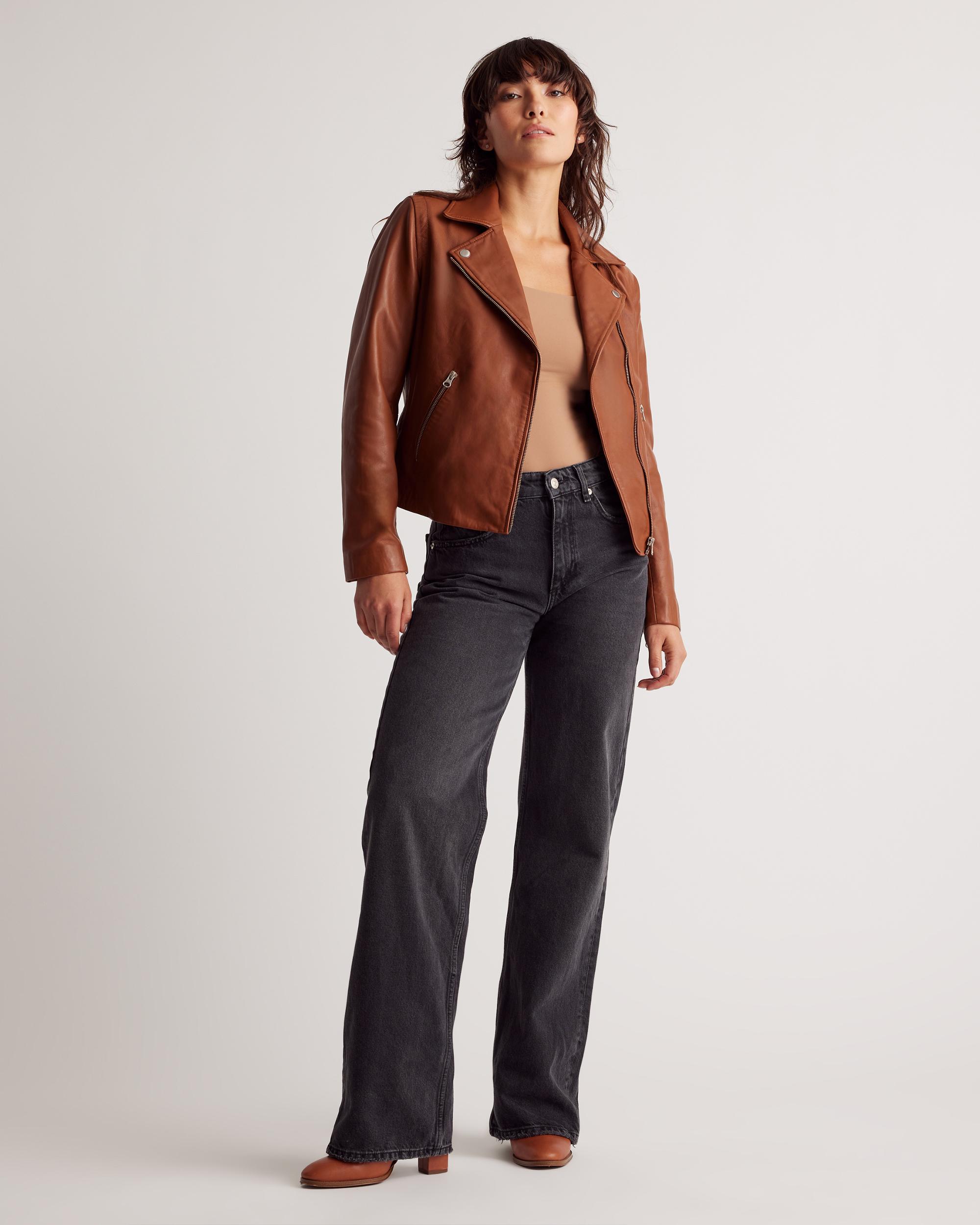 Quince | Women's 100% Washed Leather Biker Jacket Size XL Product Image