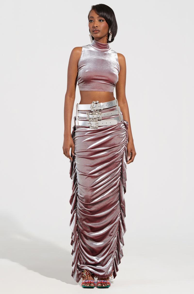 FLAUNT IT VELVET MOCK NECK BLOUSE Product Image