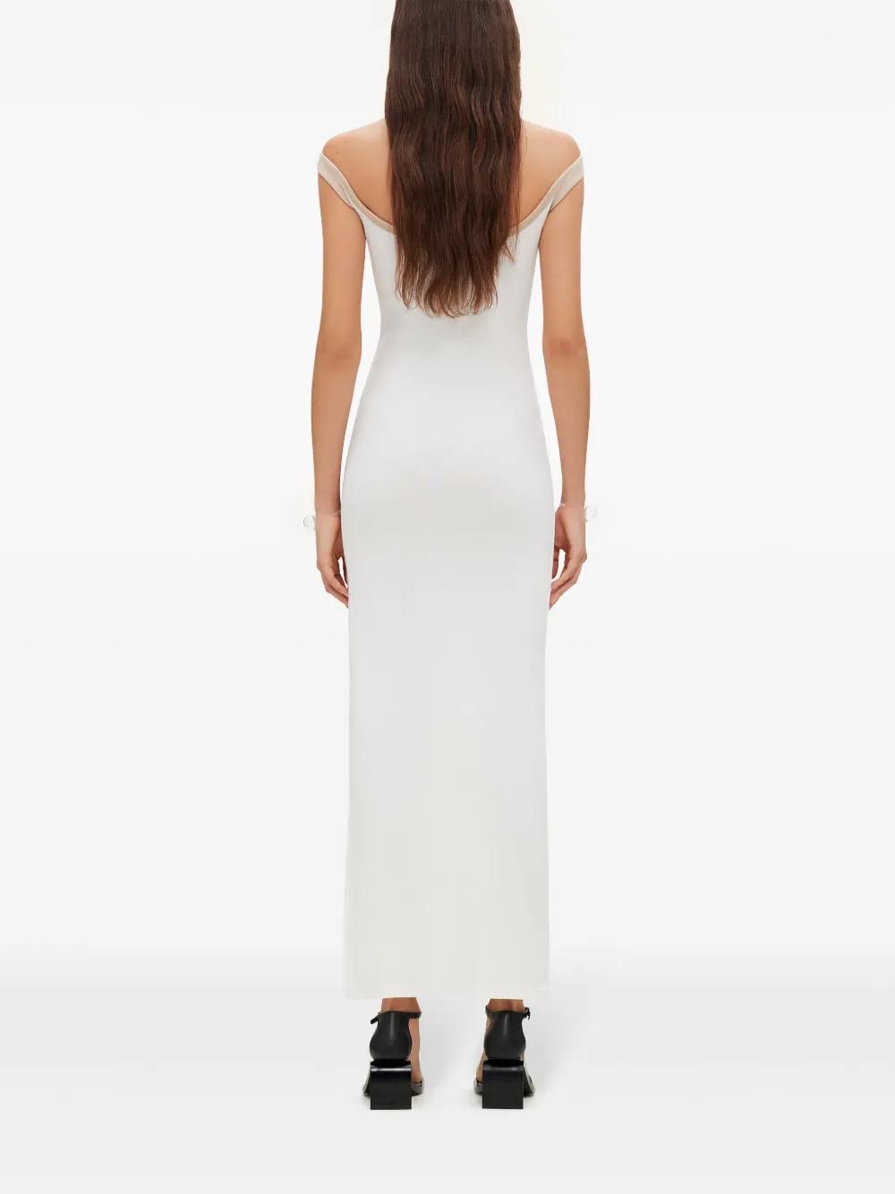 COURRÈGES Hyperbole Cotton Maxi Dress In B131 White Her/ Sand Product Image