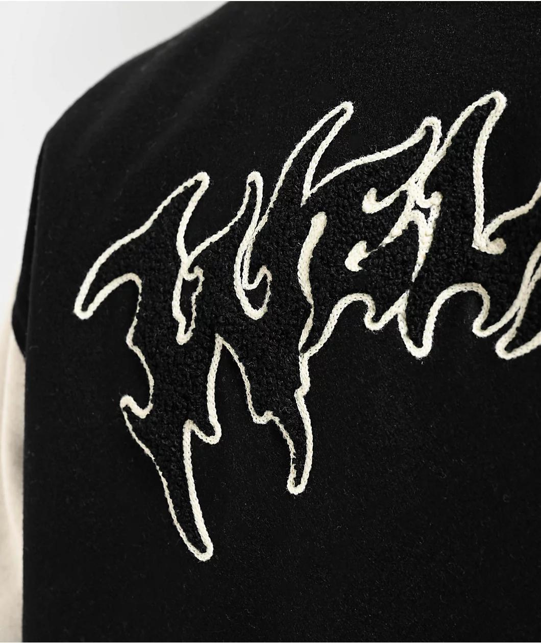 Welcome Barb Black & Bone Varsity Jacket Product Image