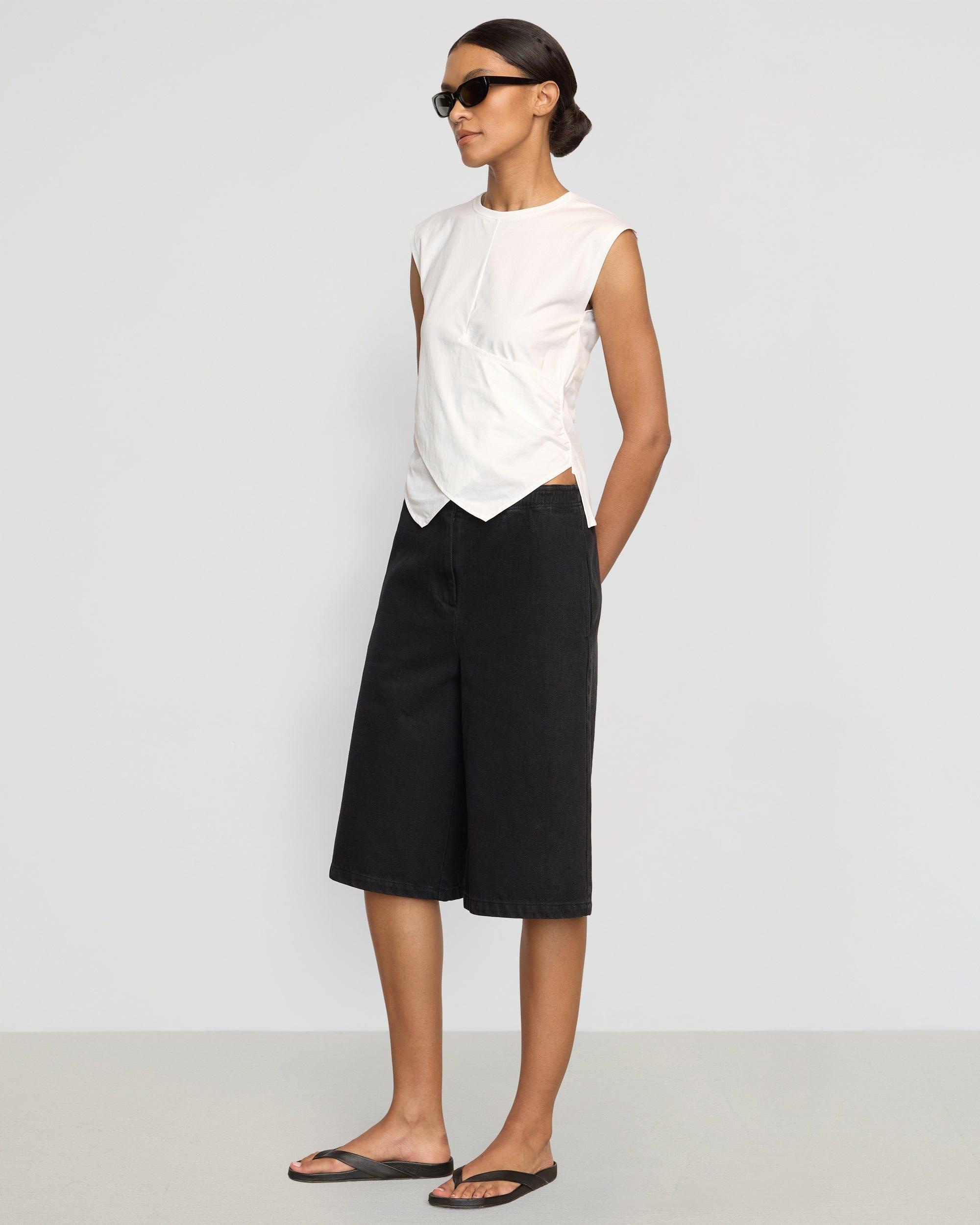 Janelle Front-Wrap Jersey Tee Product Image