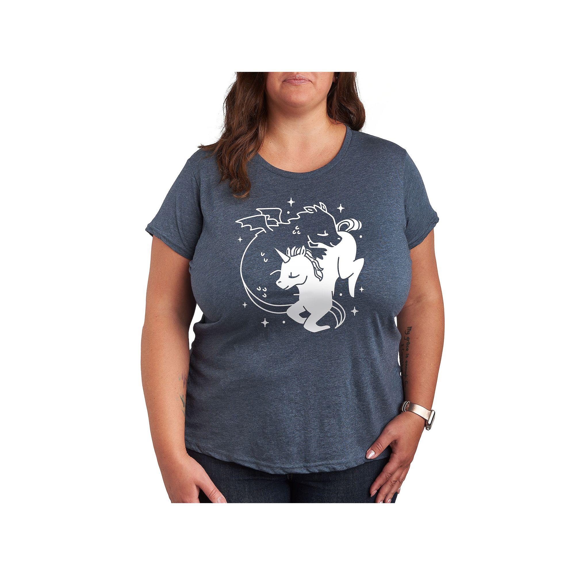 Plus Dragon Unicorn Graphic Tee, Women's,  Product Image