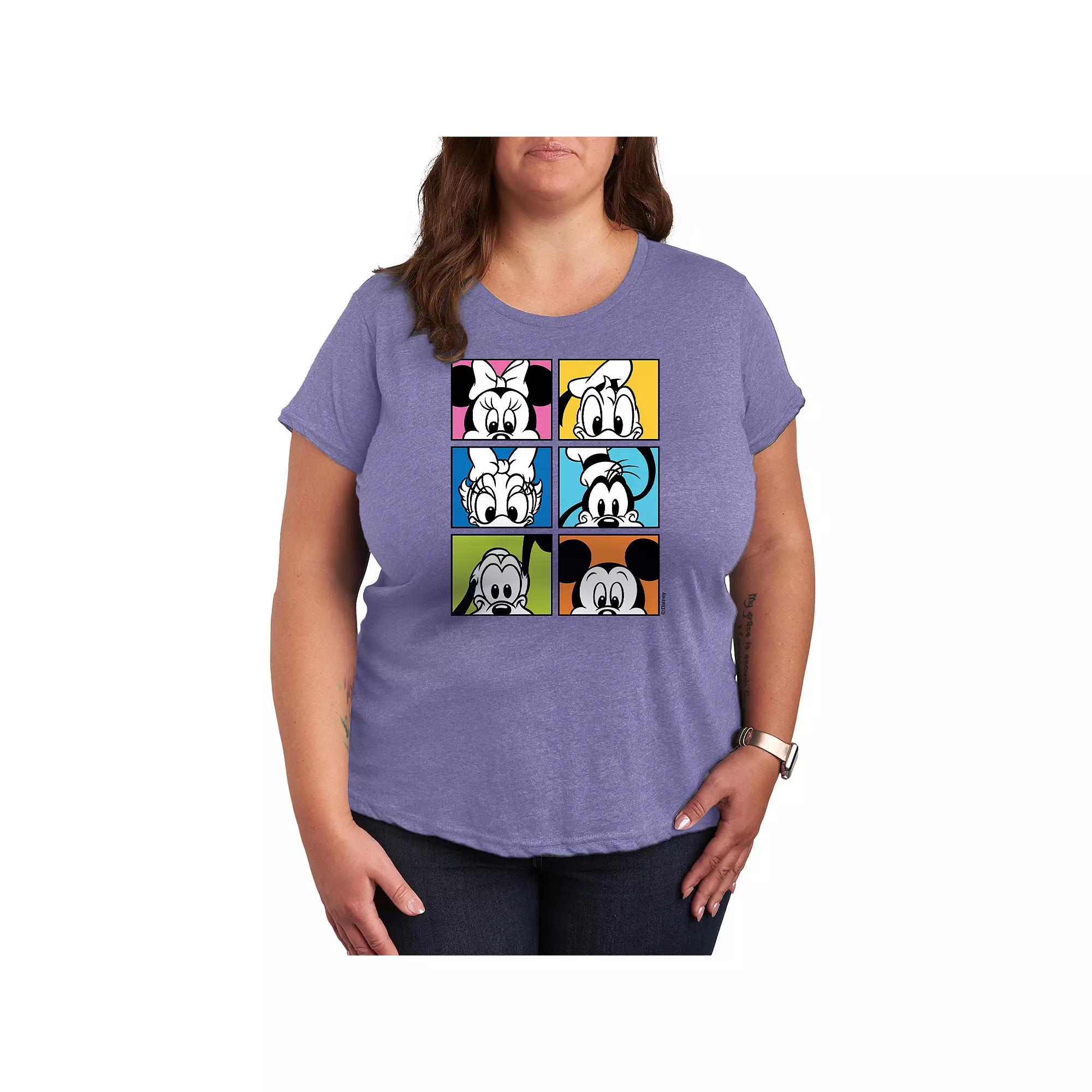 Disney's Mickey Mouse & Friends Plus Grid Graphic Tee, Women's,  Product Image