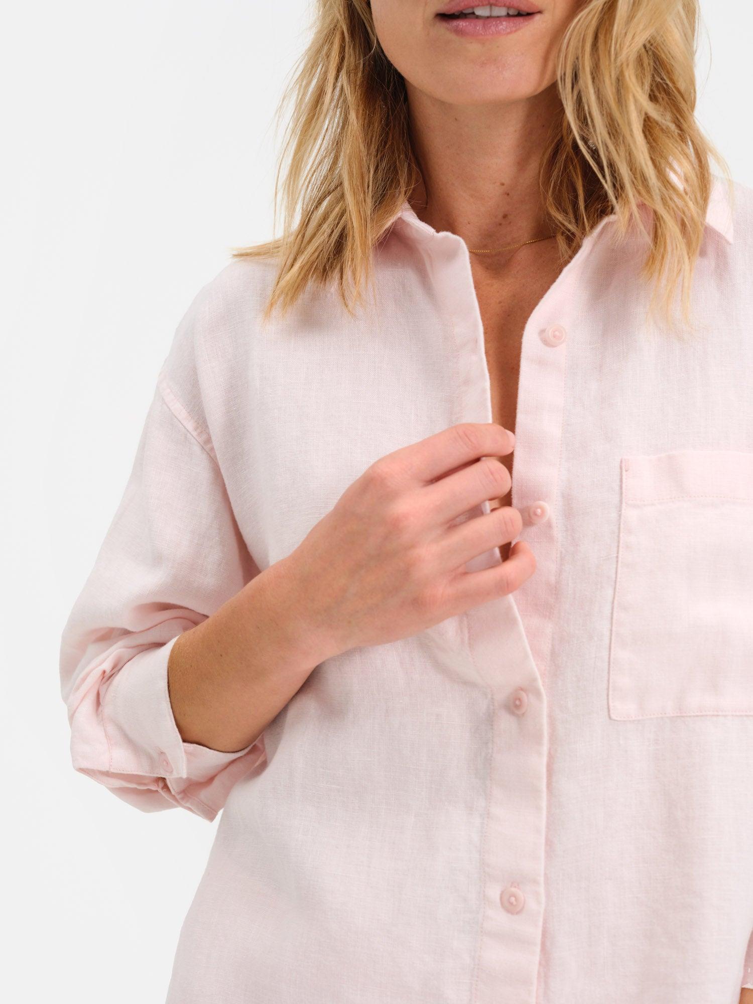 Organic Linen Oversized Button Down Female Product Image